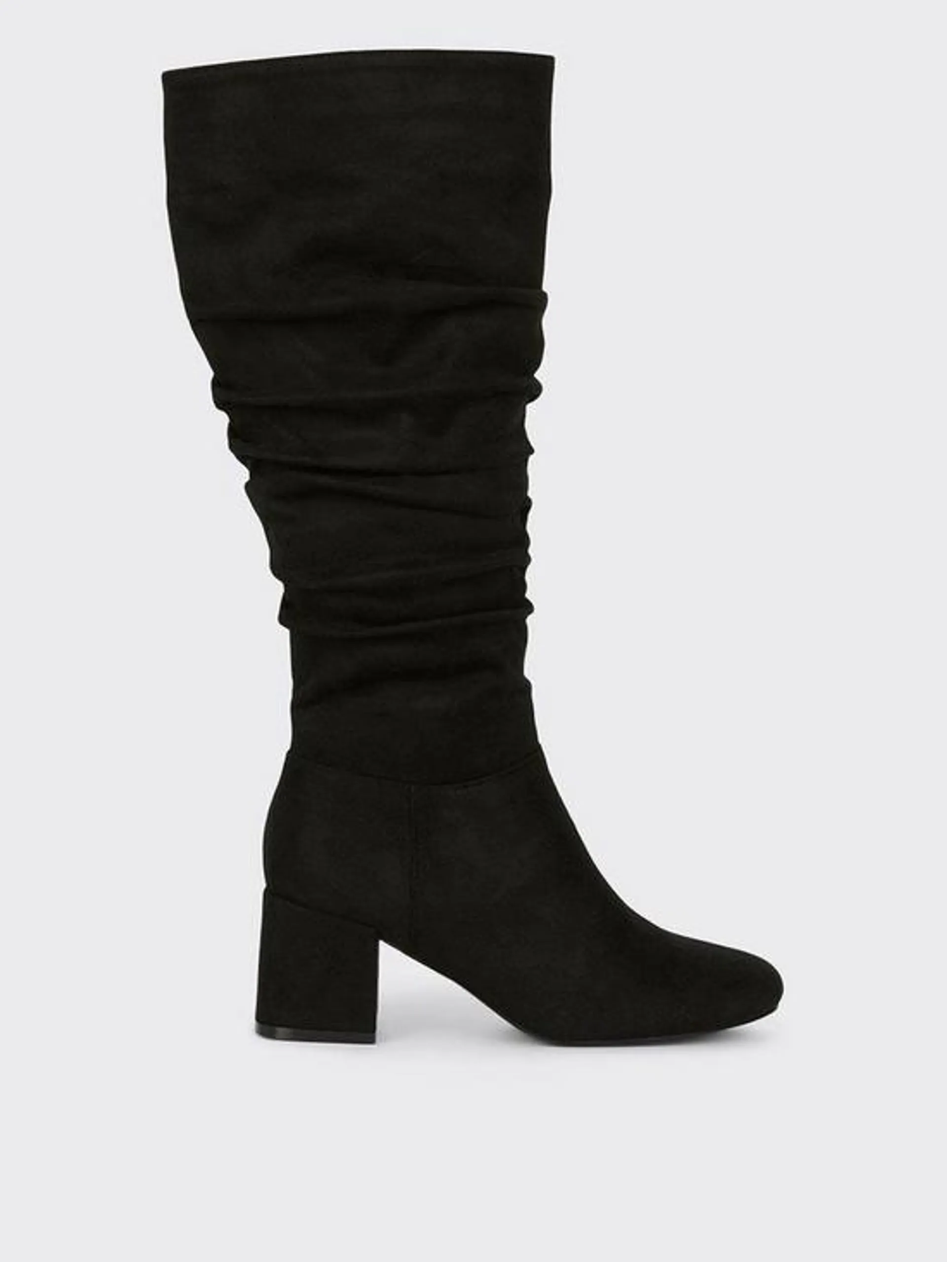 Dorothy Perkins Ruched Long Boot - Black