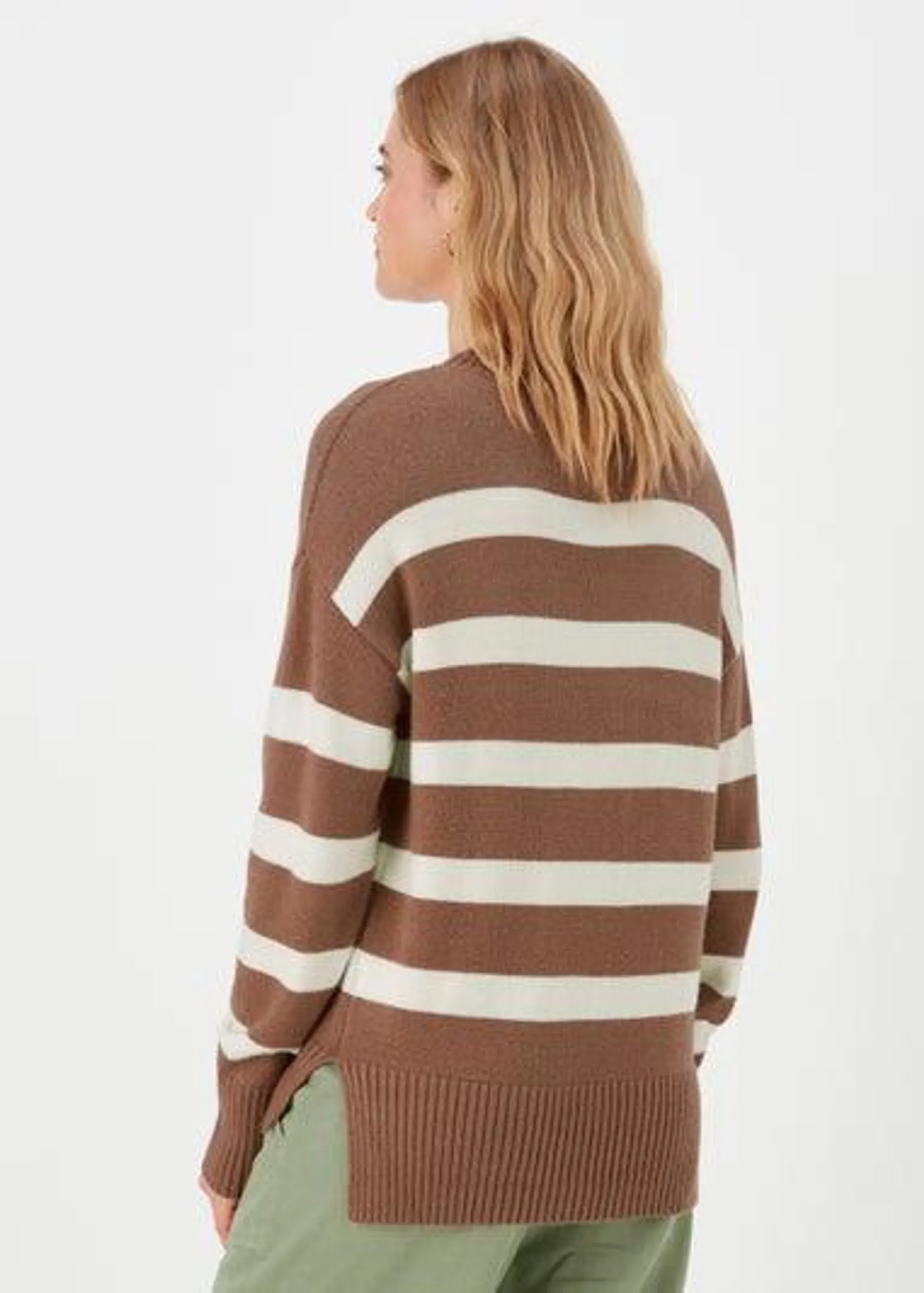 Brown Stripe Jumper - Extra small
