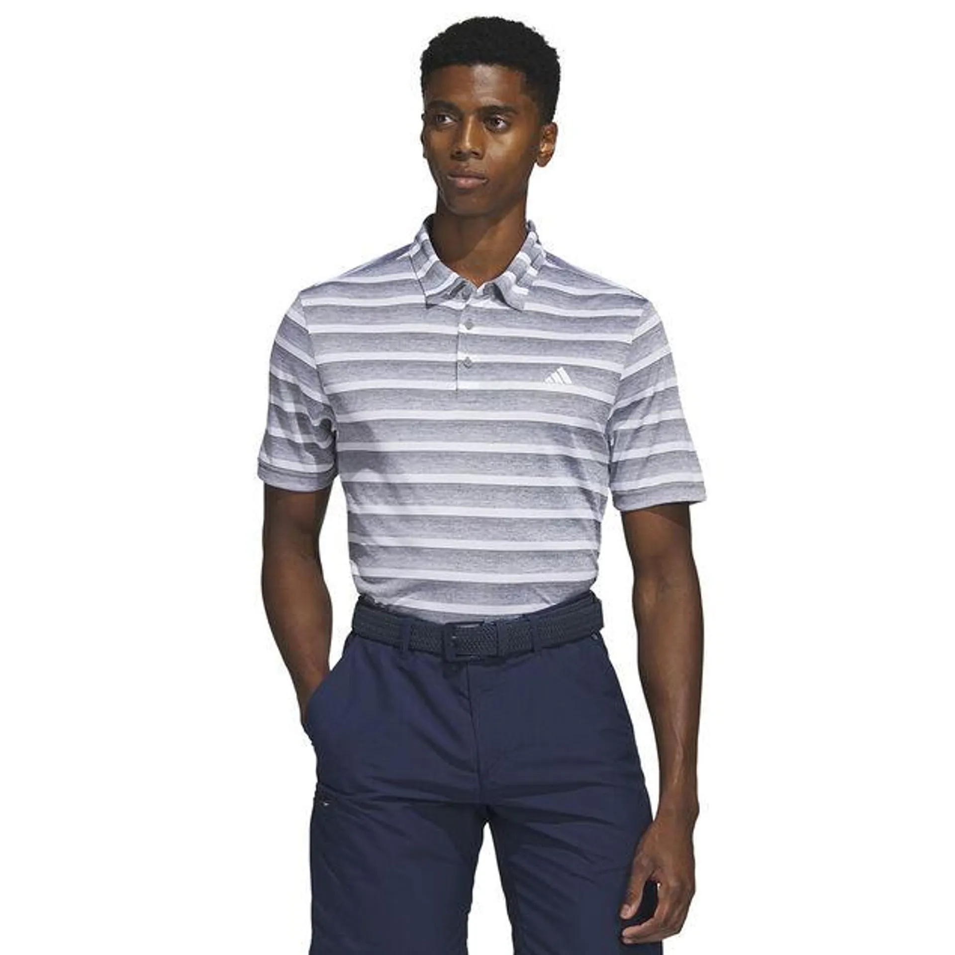 adidas Men's Two-Colour Striped Golf Polo Shirt