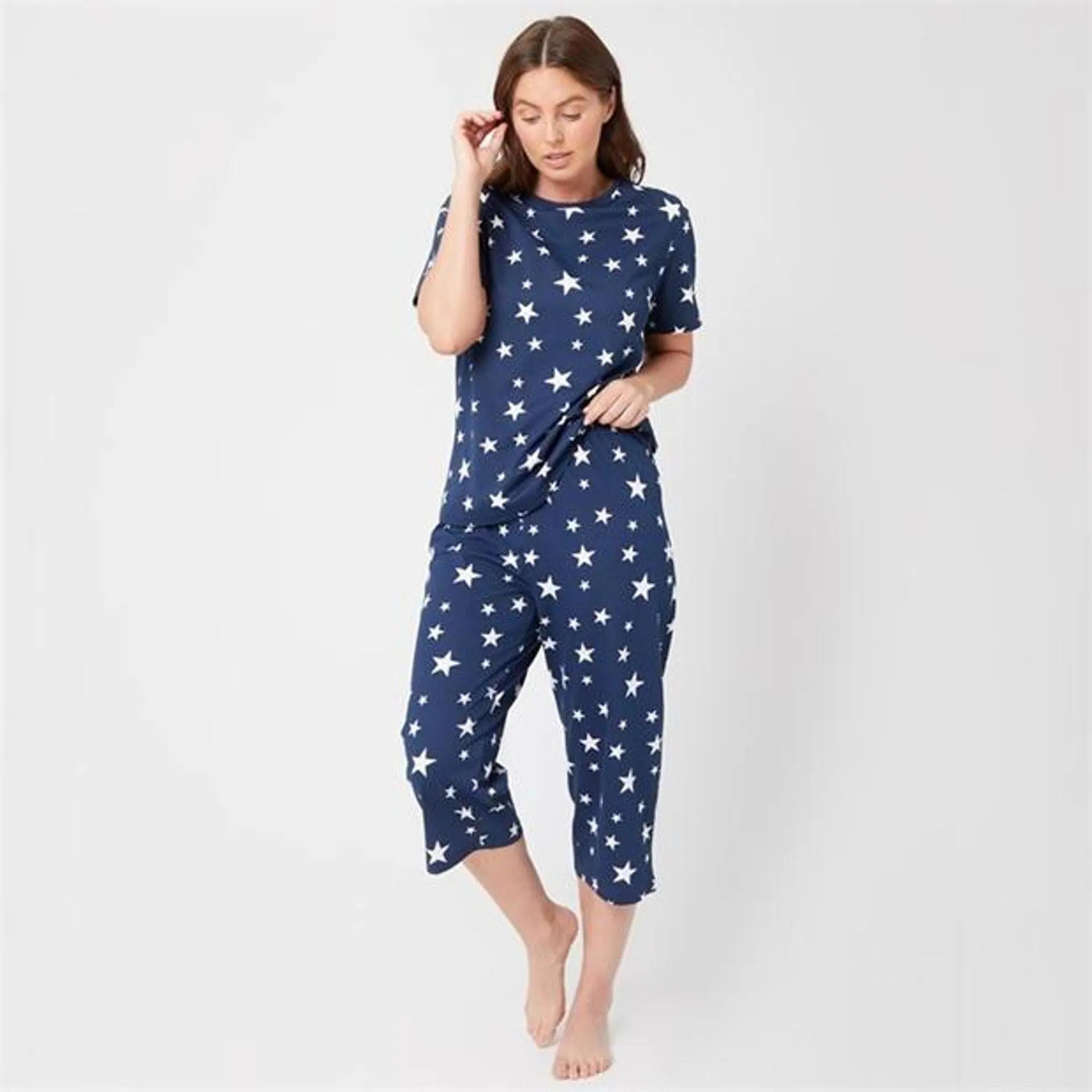 Jersey Star Cropped Pyjama Set