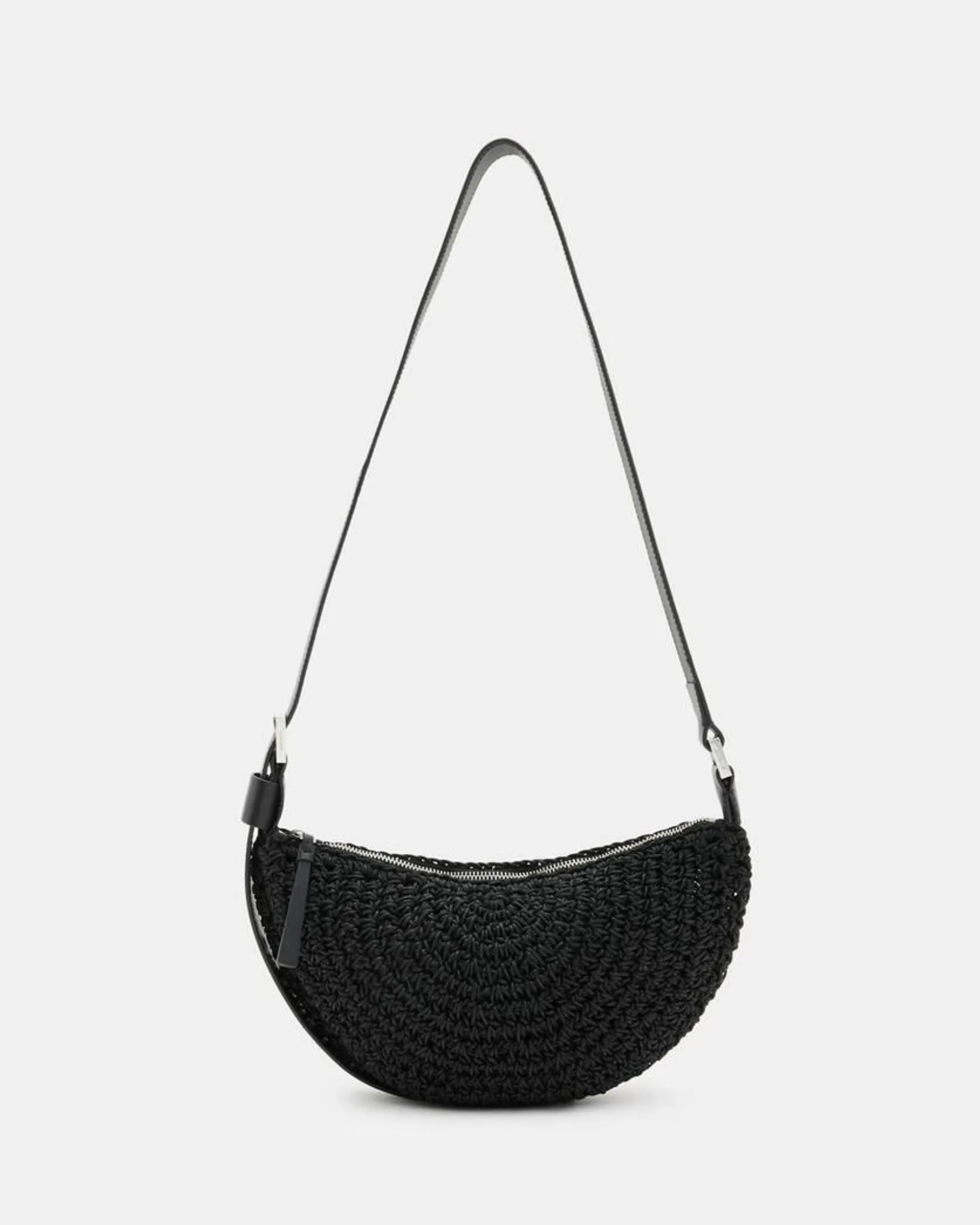 Half Moon Crochet Crossbody Bag