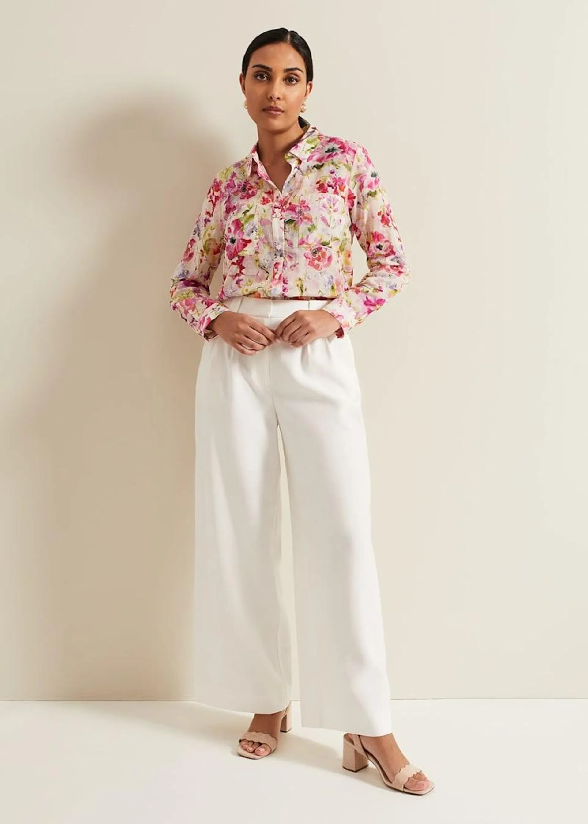 Petite Tyla White Wide Leg Trousers