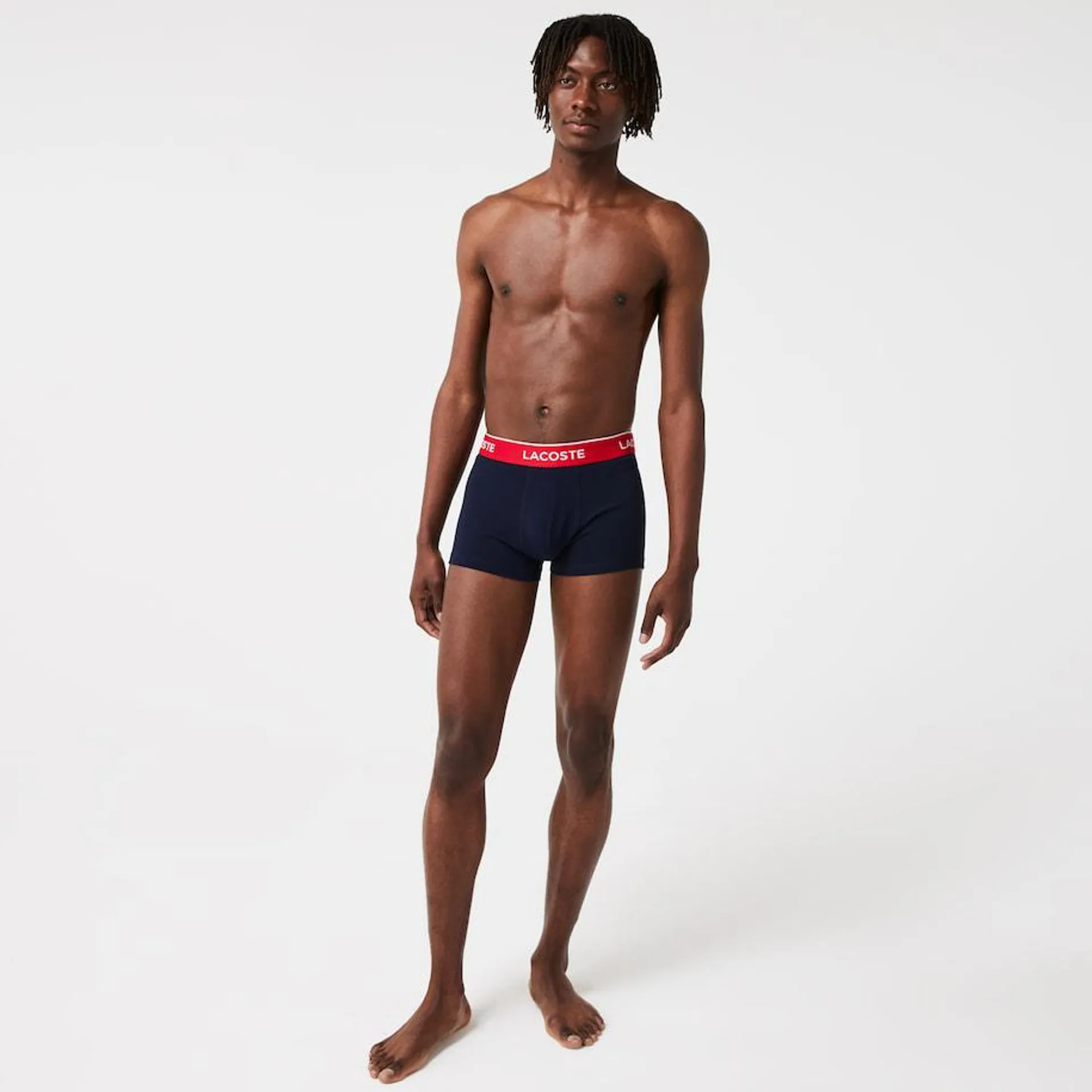 Pack Of 3 Navy Casual Trunks With Contrasting Waistband