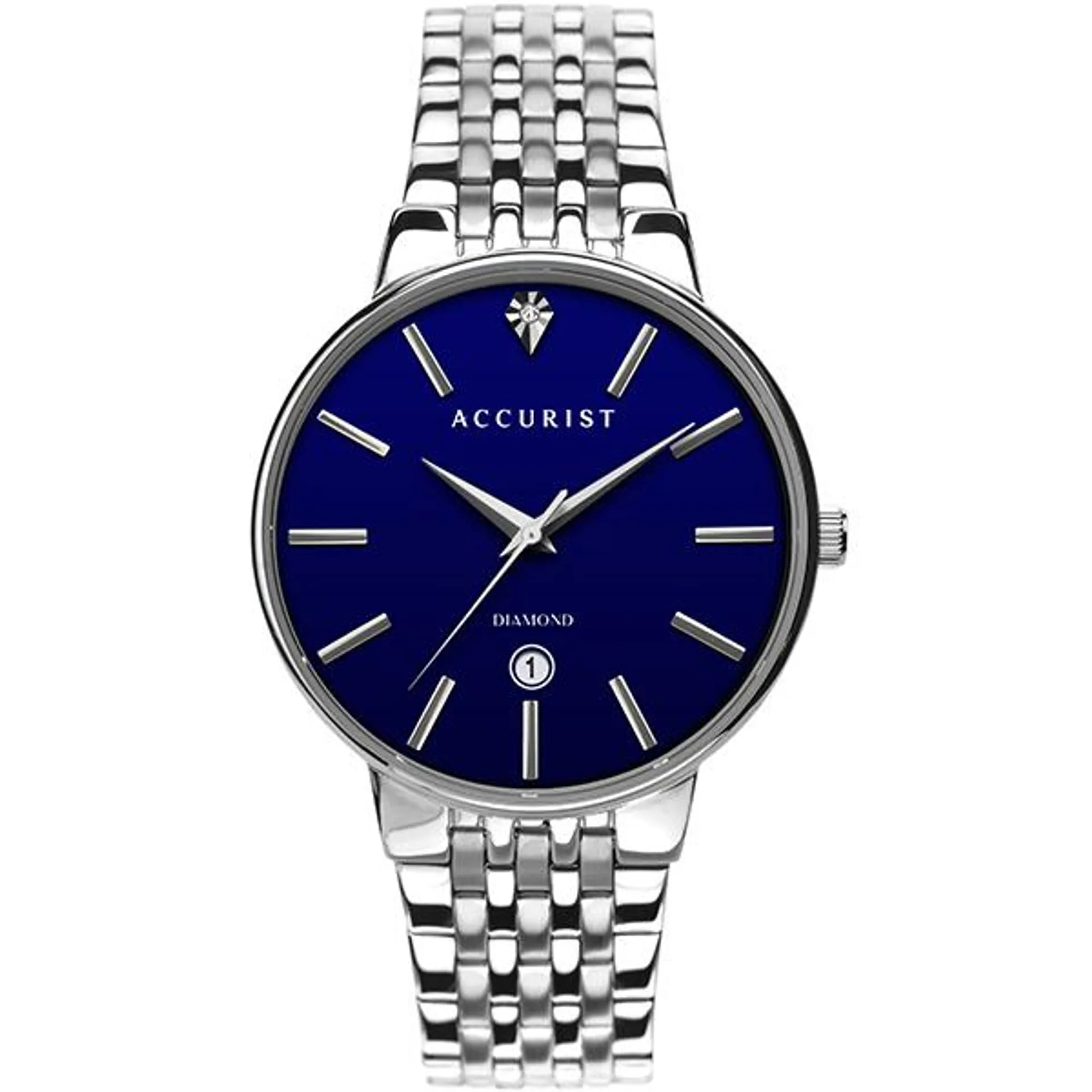 Accurist Gents Diamond Watch with Stainless Steel Bracelet