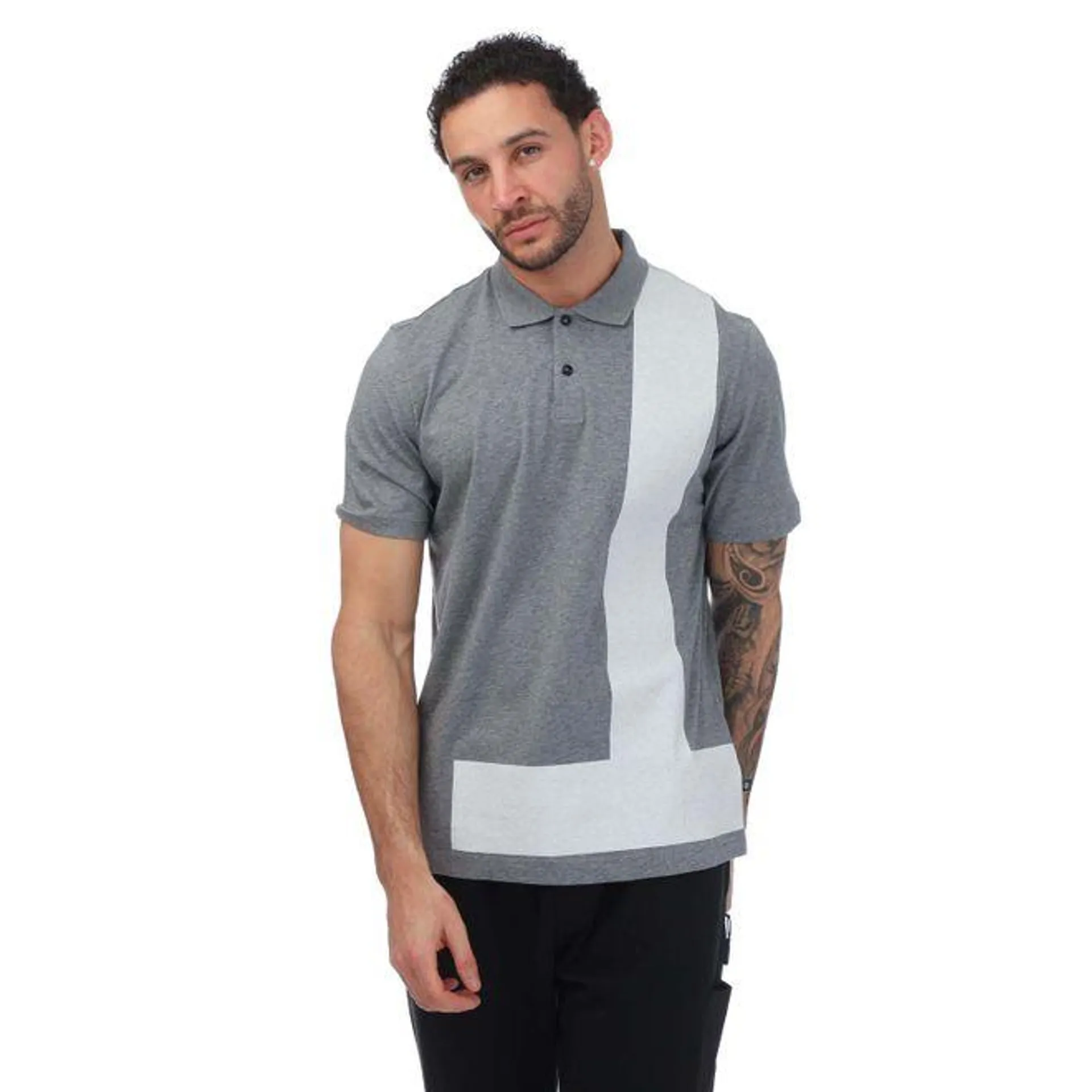 Ted Baker Chiping Printed Short Sleeve Polo in Grey