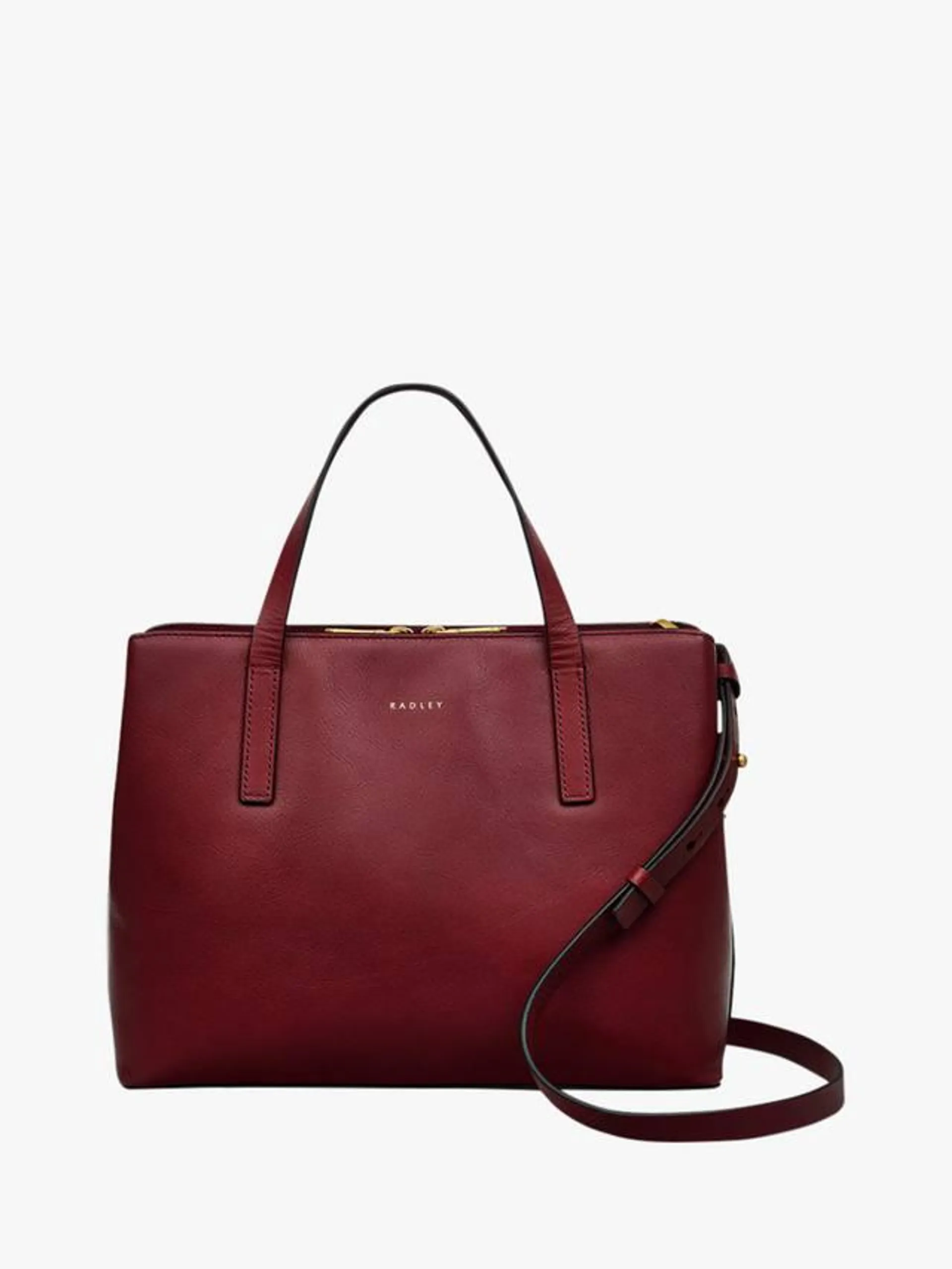 Dukes Place Vegetable-Tanned Leather Grab Bag, Cranberry