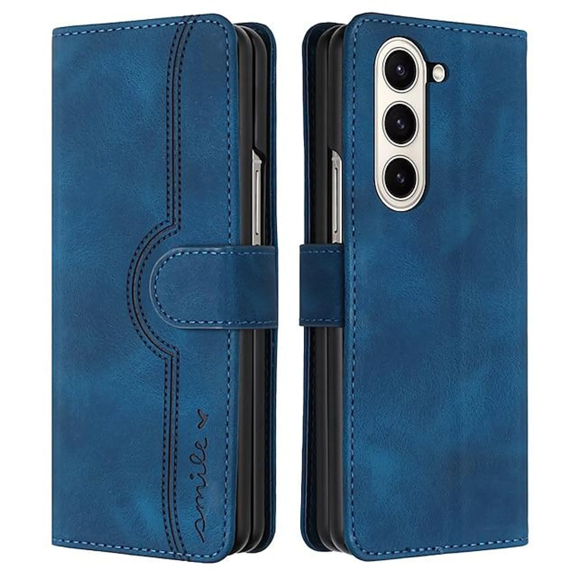 Phone Case For Samsung Galaxy Z Fold 5 Z Fold 4 Z Fold 3 Wallet Case Embossed with Wrist Strap Kickstand Retro Word / Phrase Geometric Pattern TPU PU Leather