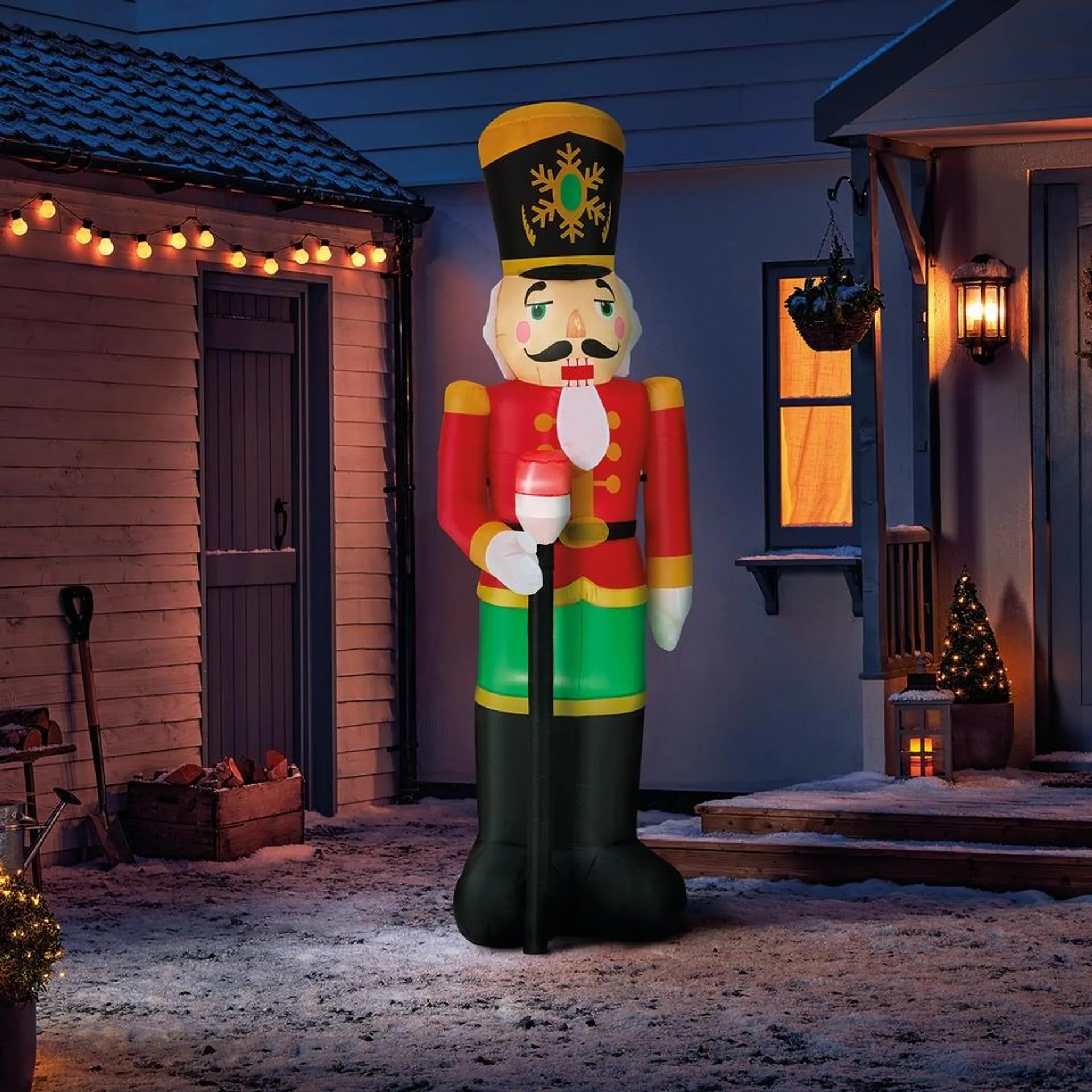 8ft Nutcracker with Sceptre Light Outdoor Inflatable Christmas Decoration