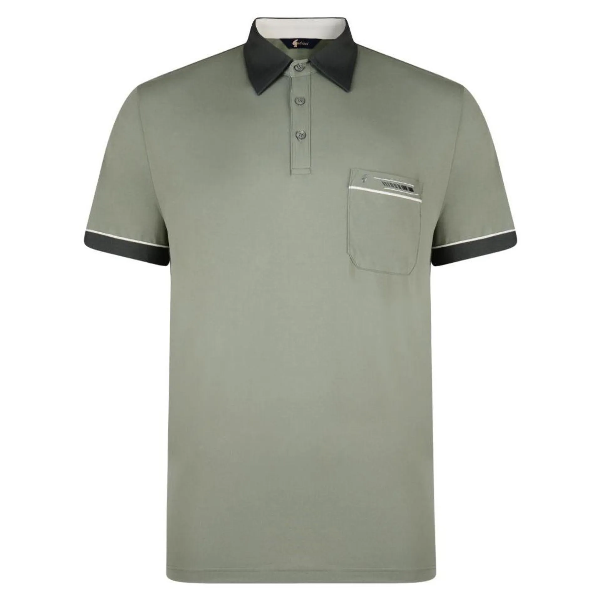 Gabicci Contrast Collar Polo - Sage