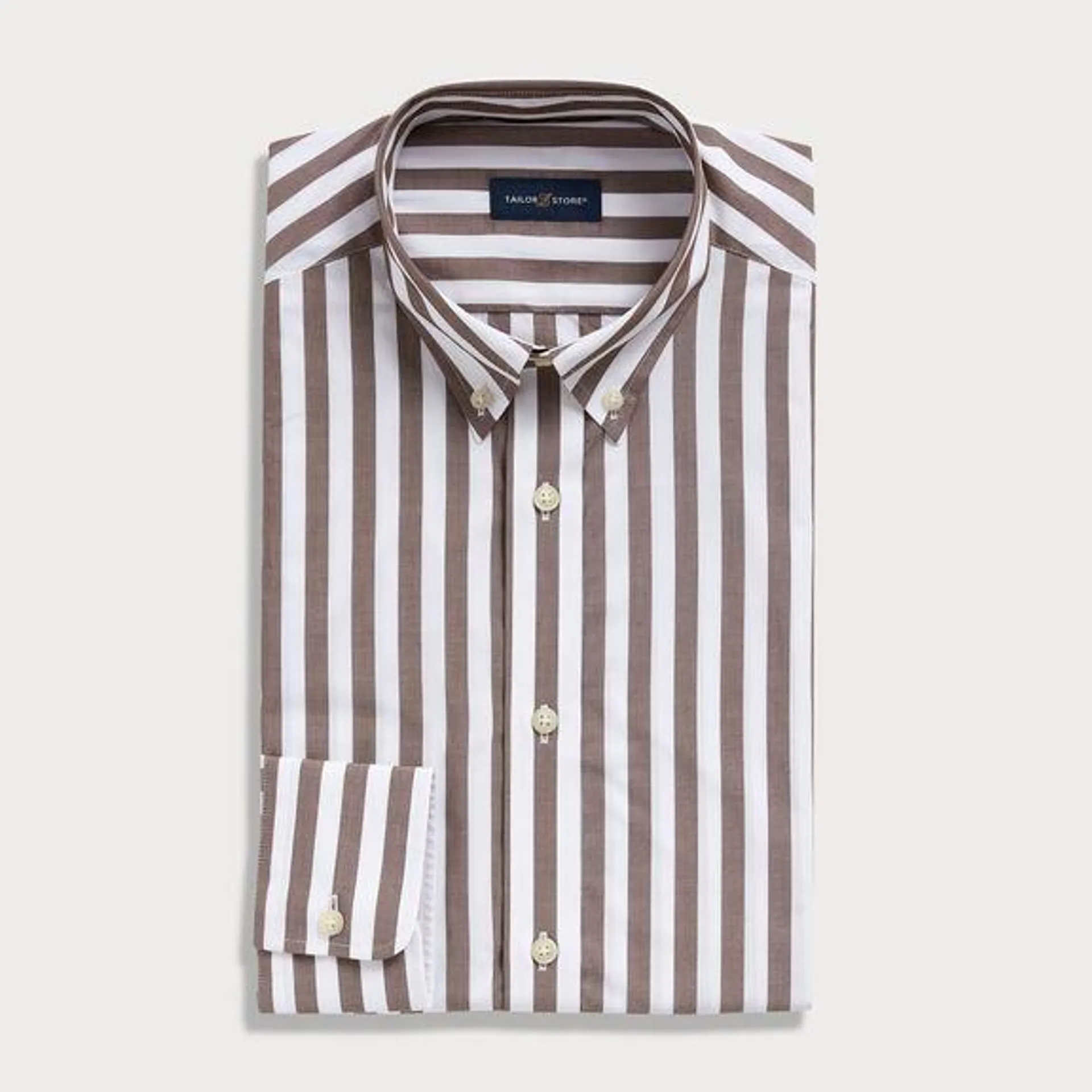 Brown striped dress shirt