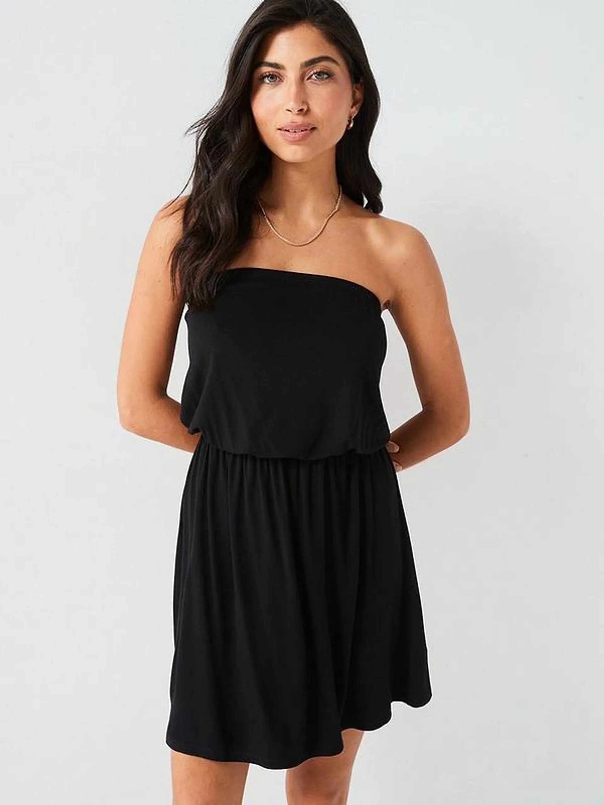 Bandeau Mini Dress - Black