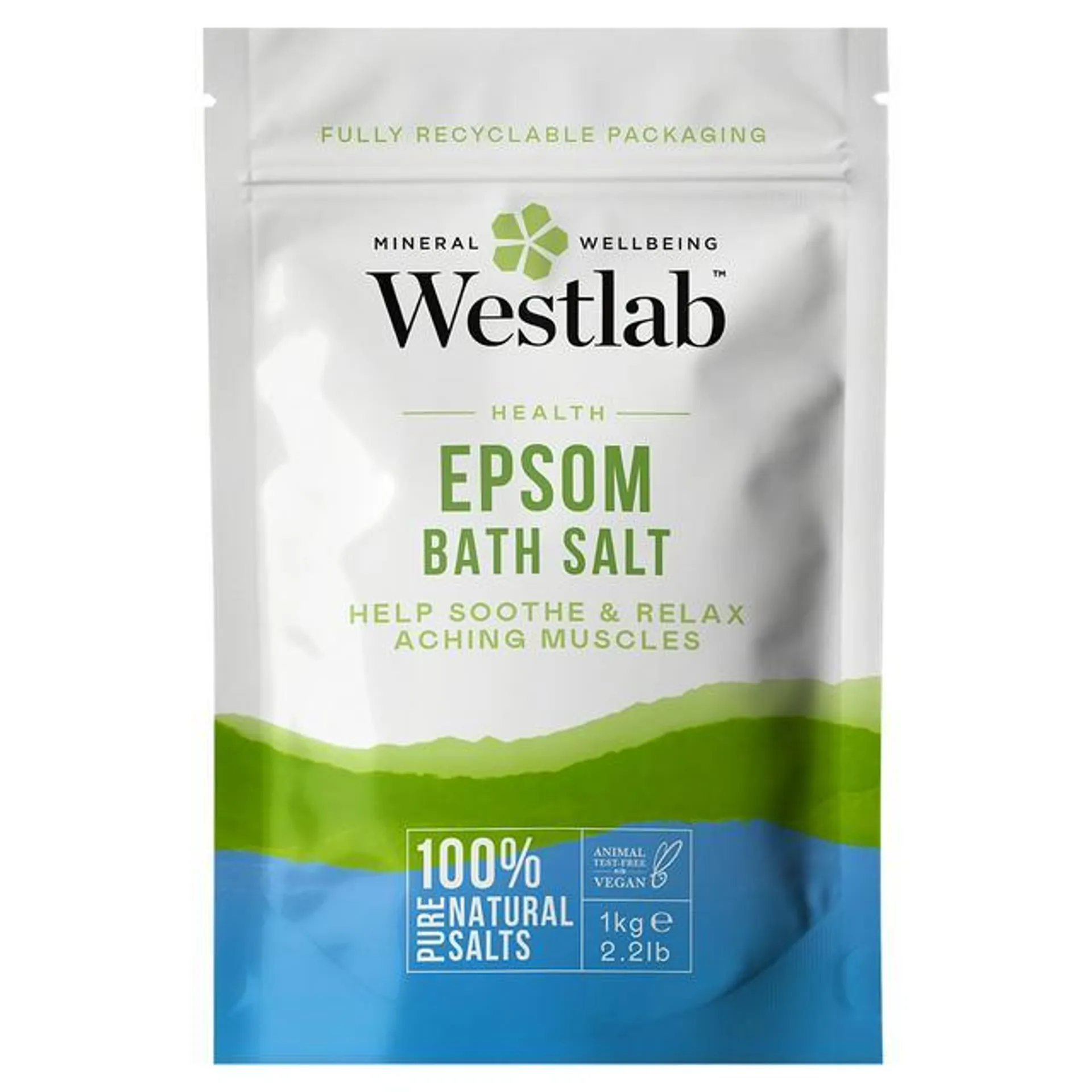 Westlab Pure Mineral Epsom Bath Salt 1kg