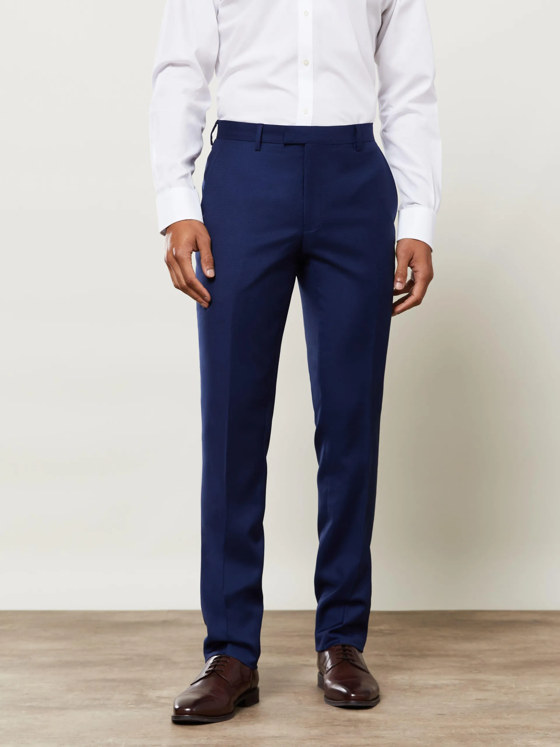 Owens Infinity Active Slim Fit Navy Blue Trousers