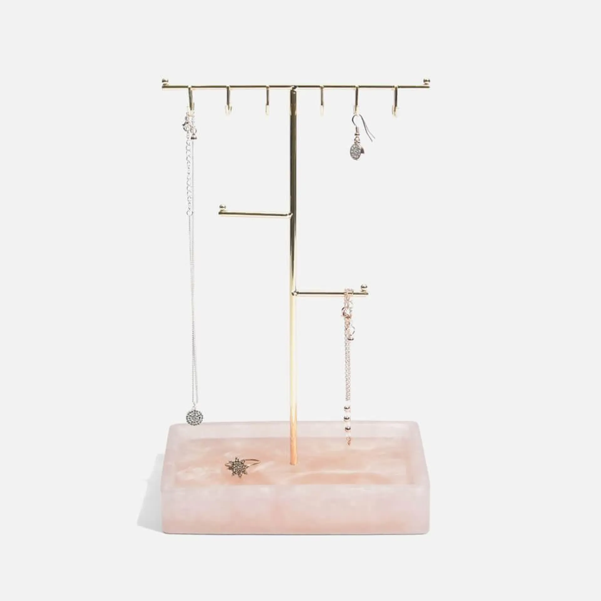 Stackers Rose Quartz Effect T-Bar Jewellery Stand