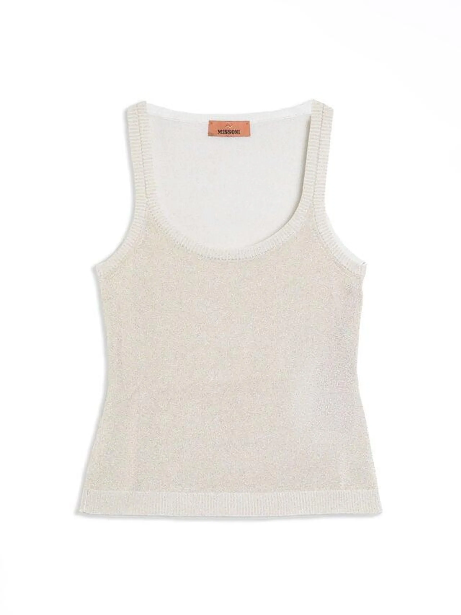 Mesh Knit Sequin Appliqué Tank Top