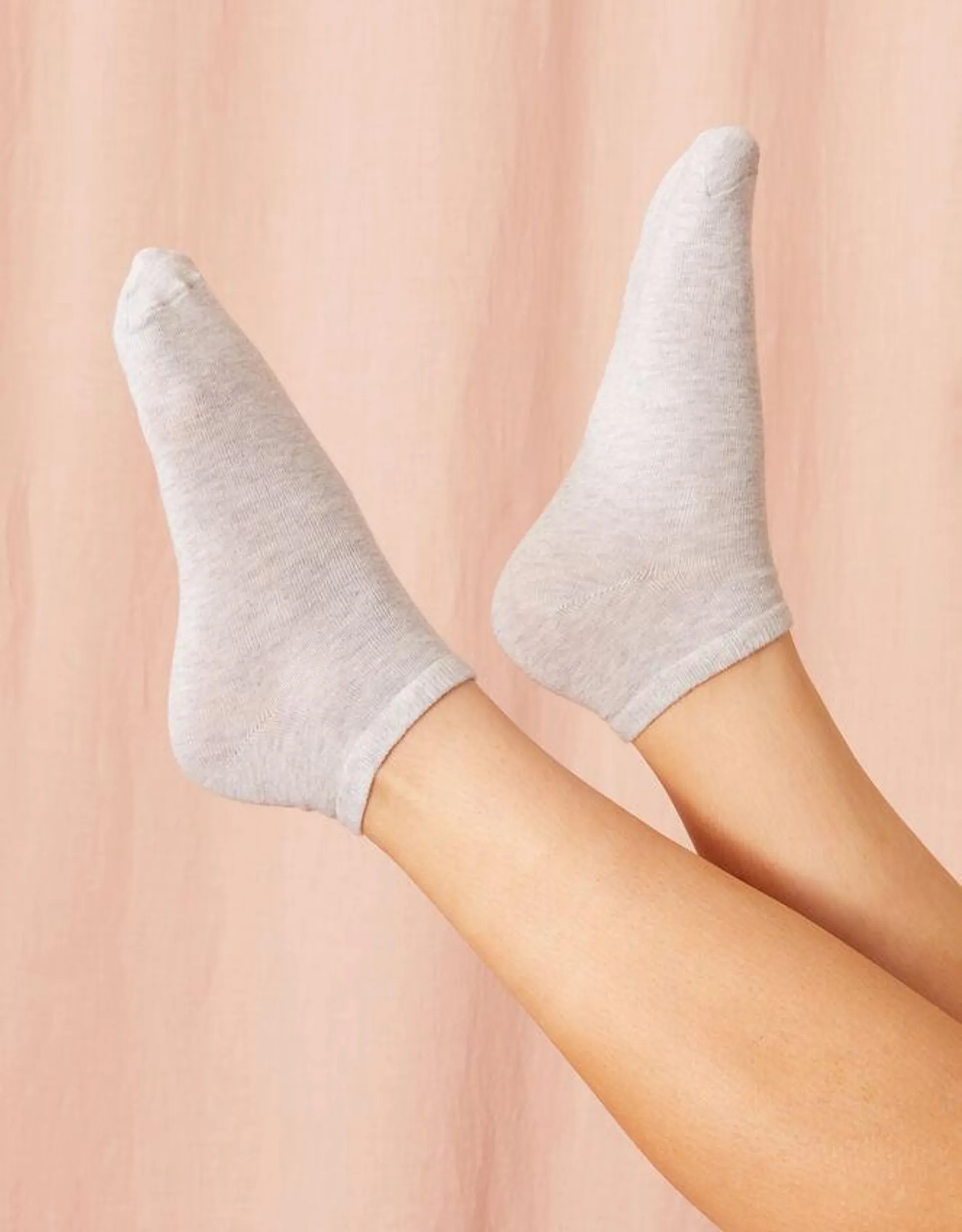 Supersoft Cotton Ankle Socks Set of Three Grey