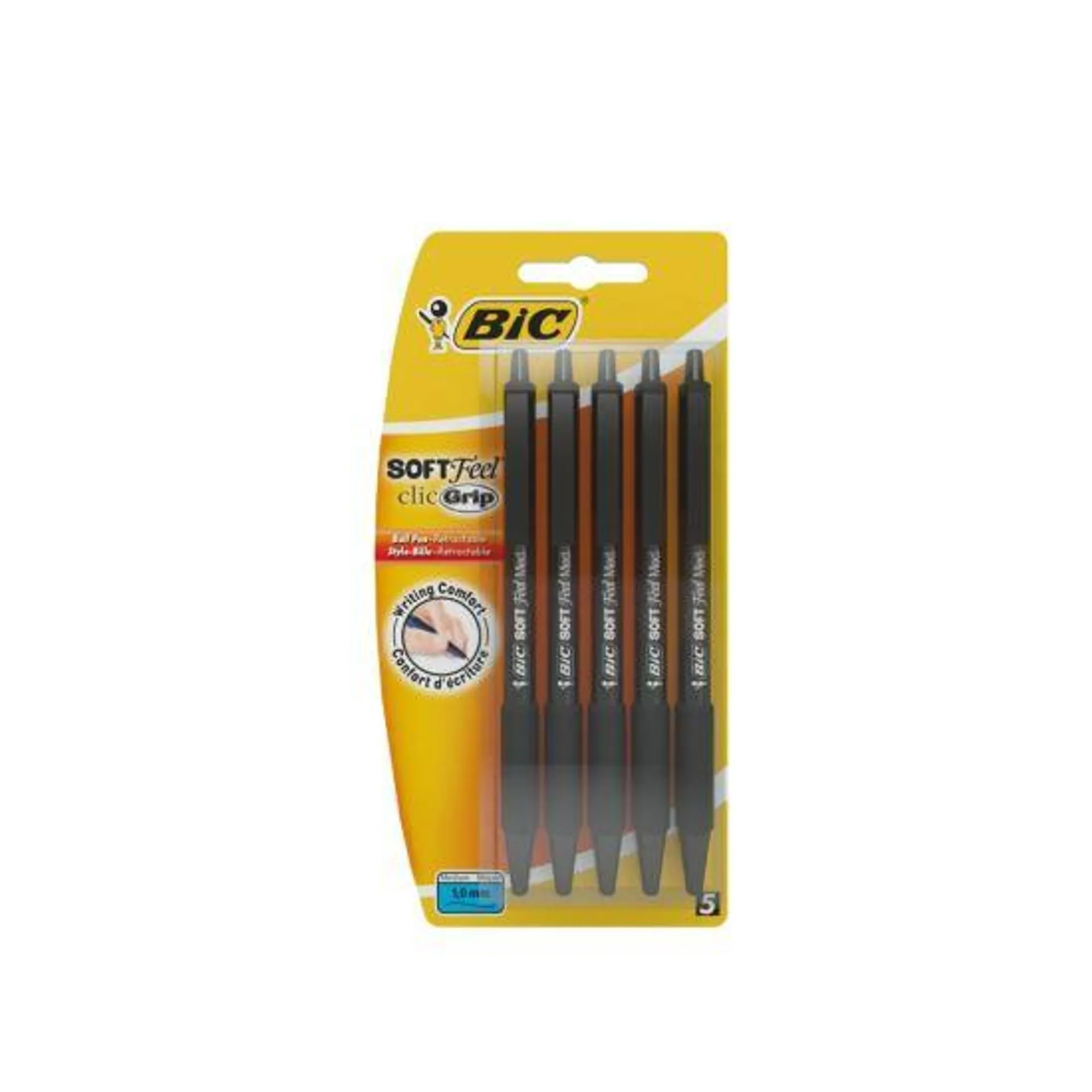 BiC Soft Feel Ballpens Pack of 5