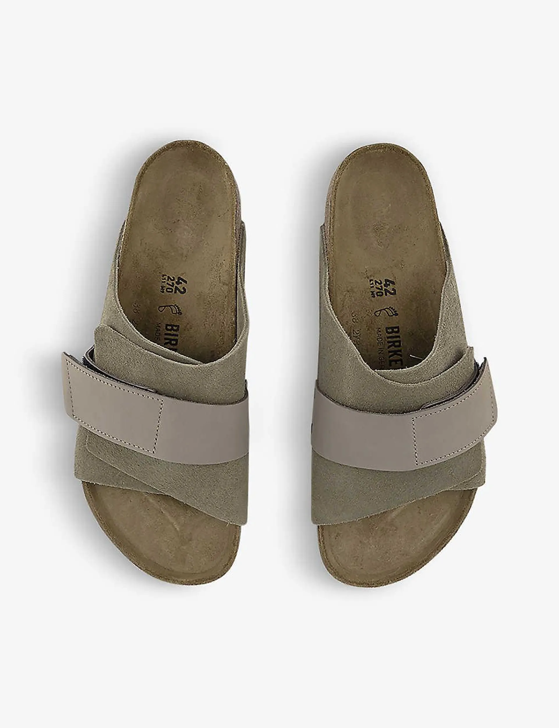 Kyoto adjustable-fastened leather suede sandals