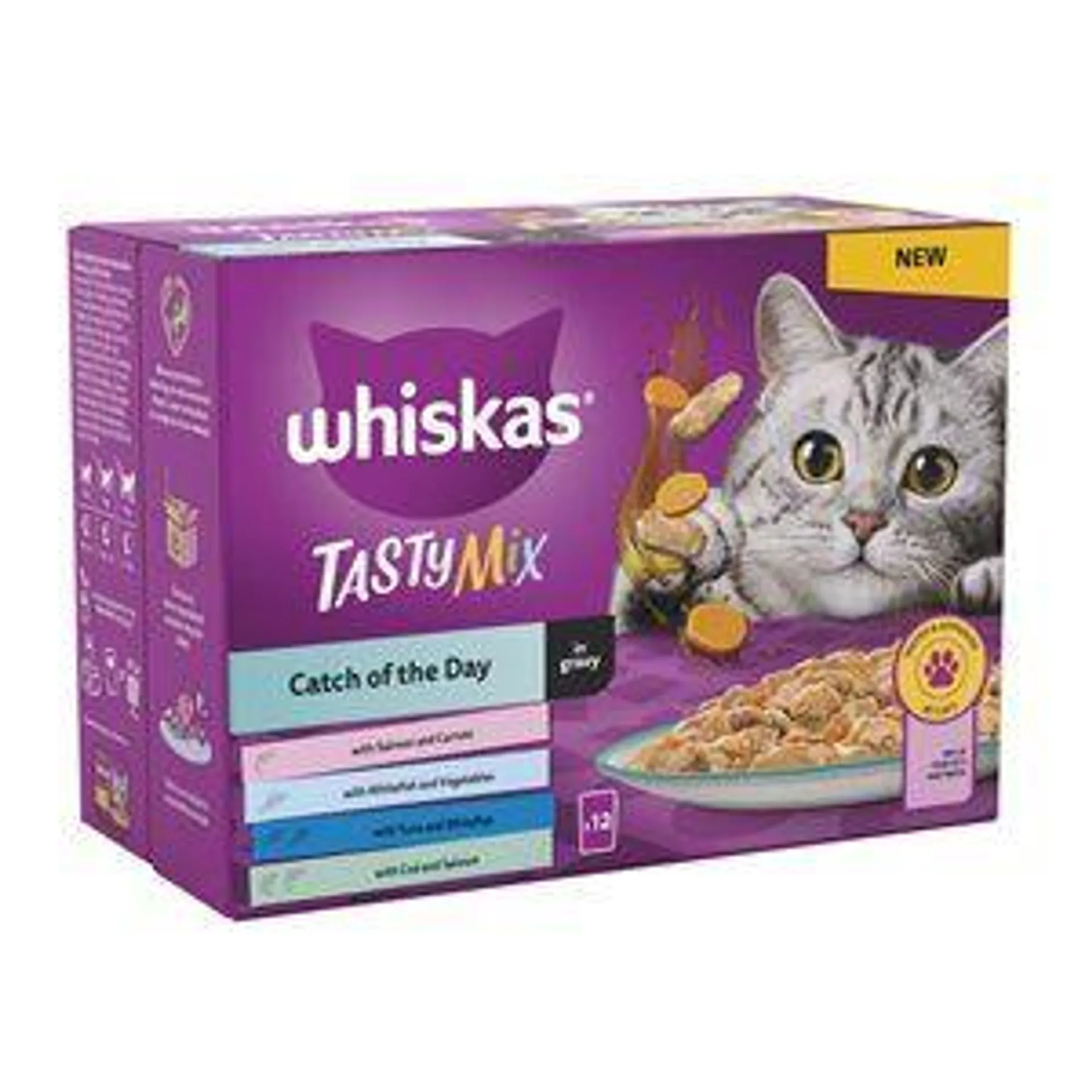 Whiskas 1+ Tasty Mix Catch Of The Day In Gravy Multipack