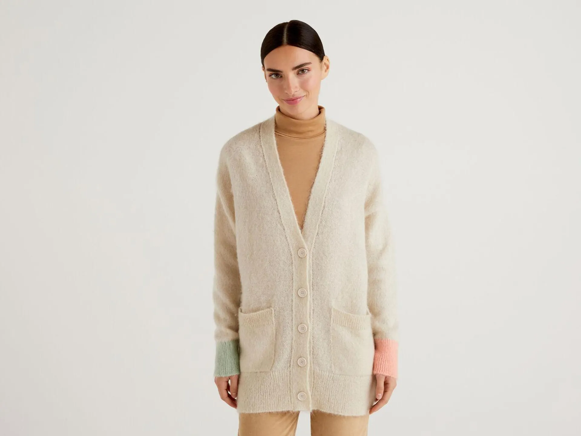 Oversized fit cardigan in mohair blend