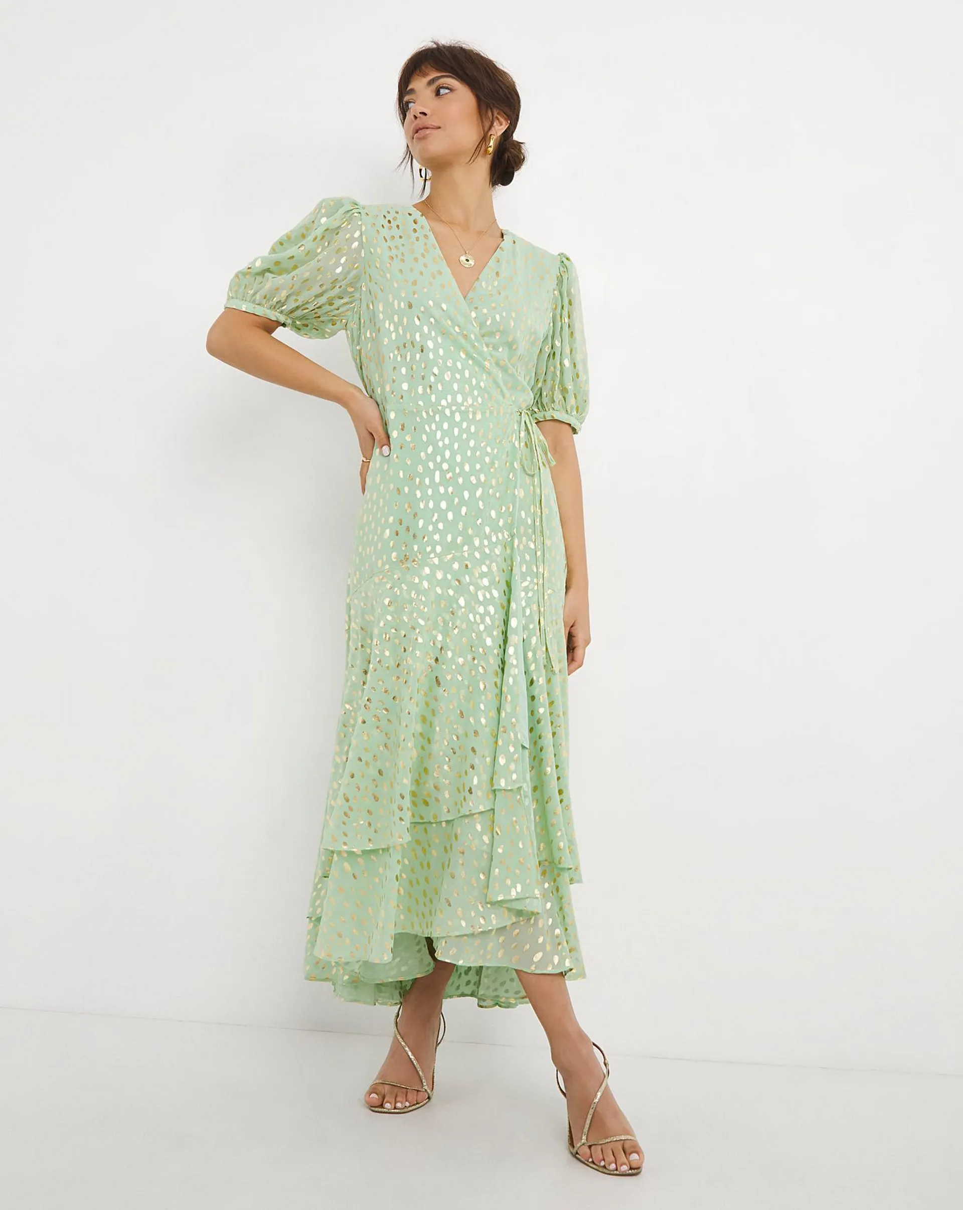 Joanna Hope Foil Print Maxi Dress