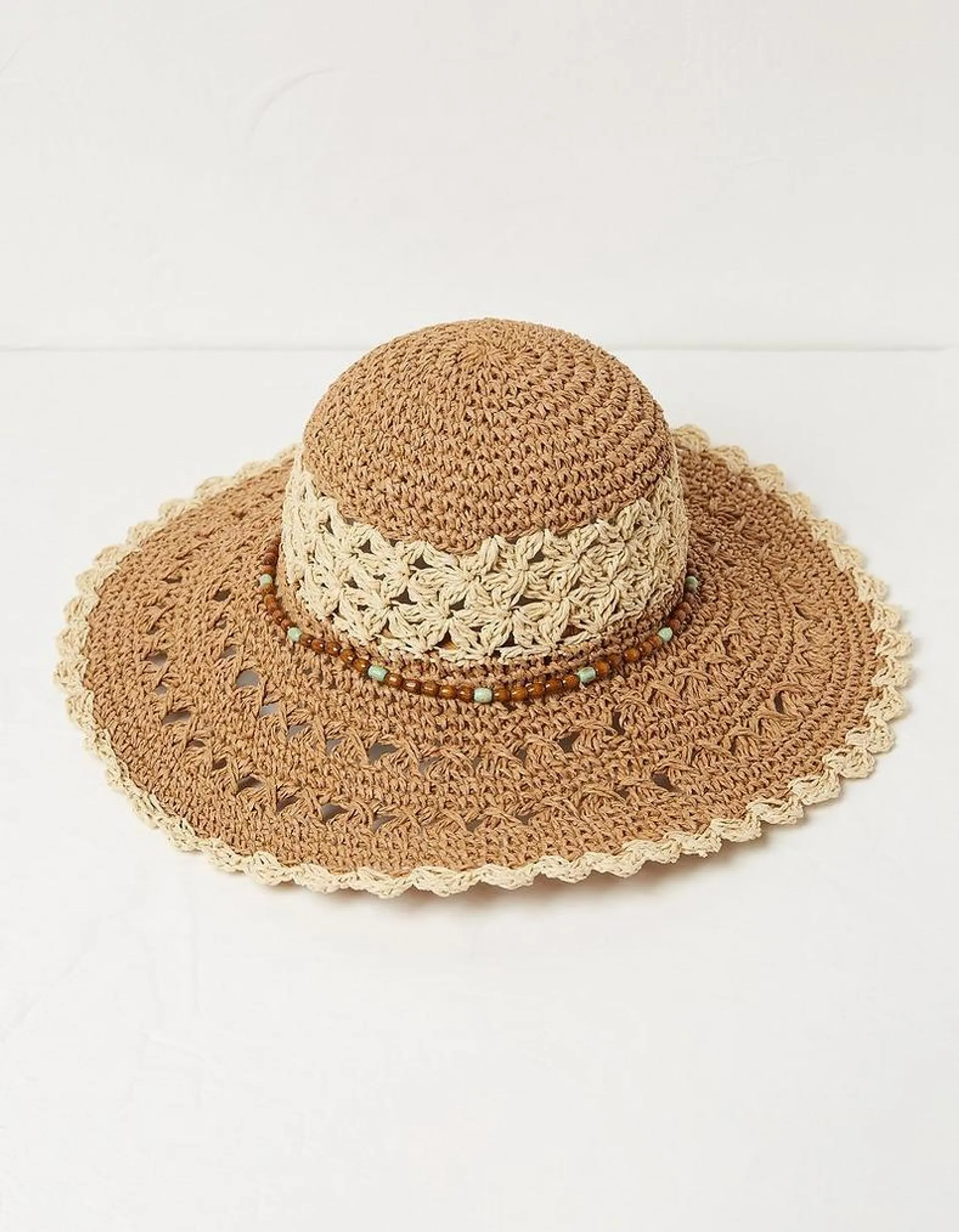 Crochet Straw Sun Hat