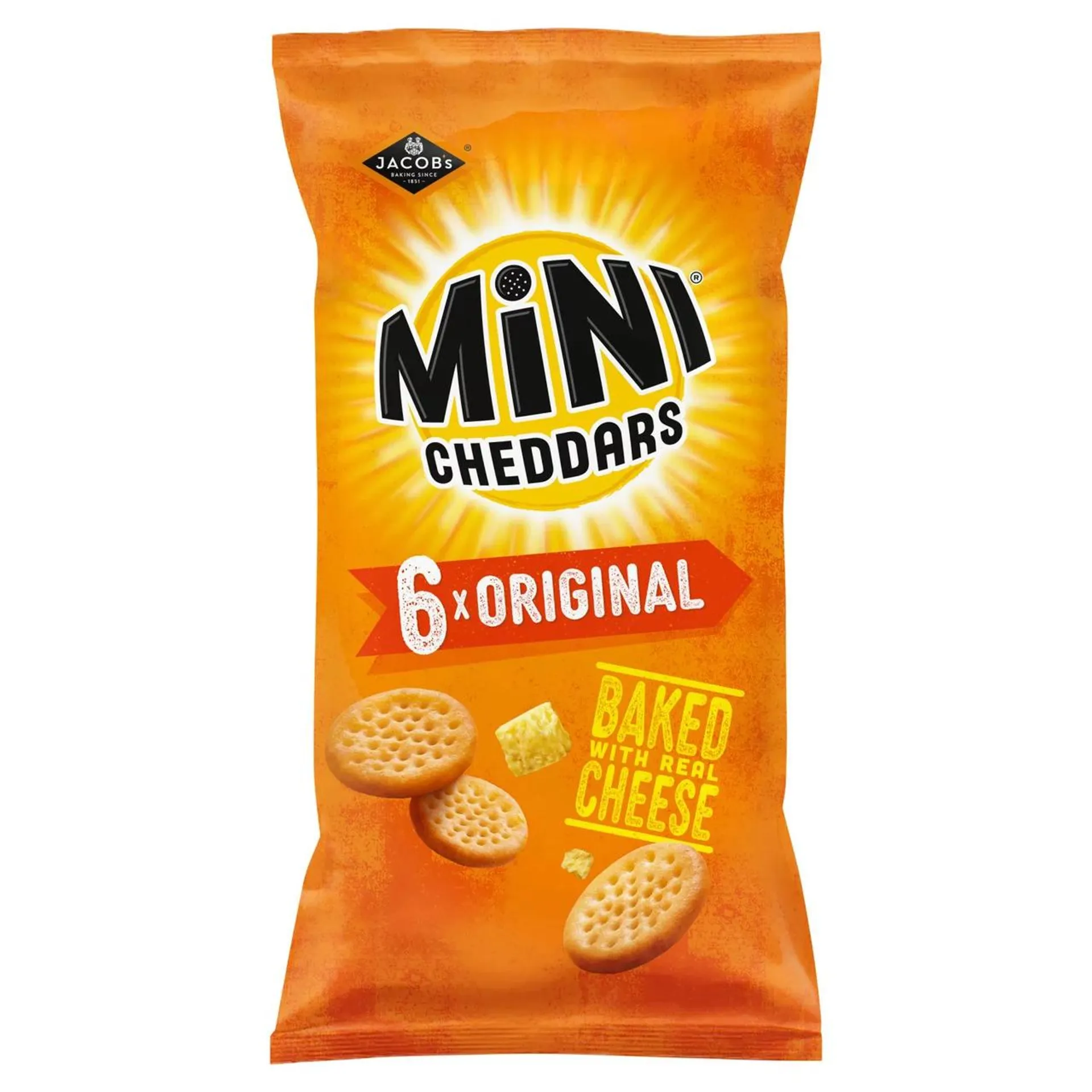 Jacob's Mini Cheddars Original Multipack Baked Snacks 6 Pack Multipack