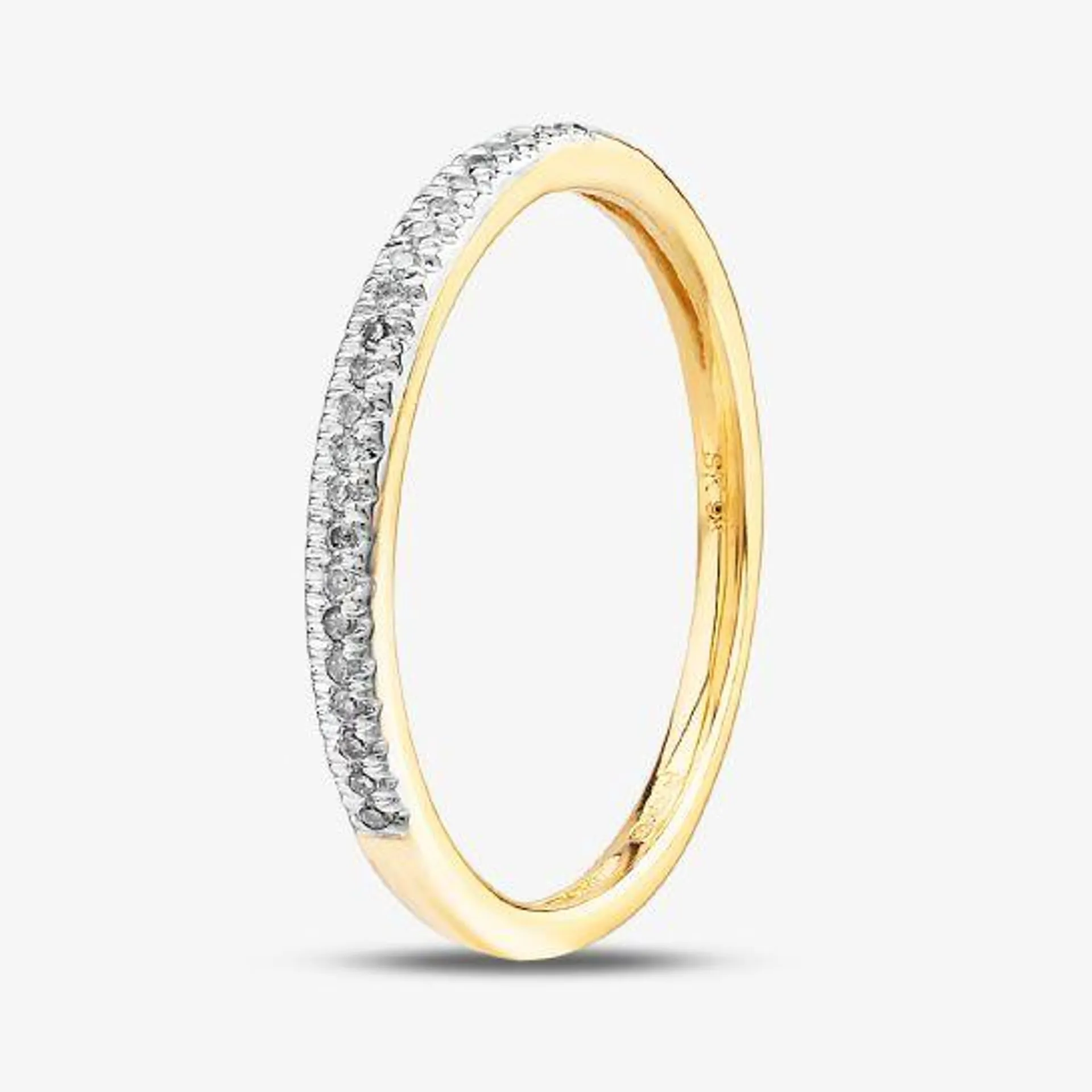 9ct Yellow Gold 0.08ct Diamond Half Eternity Ring THR15238-08 9Y