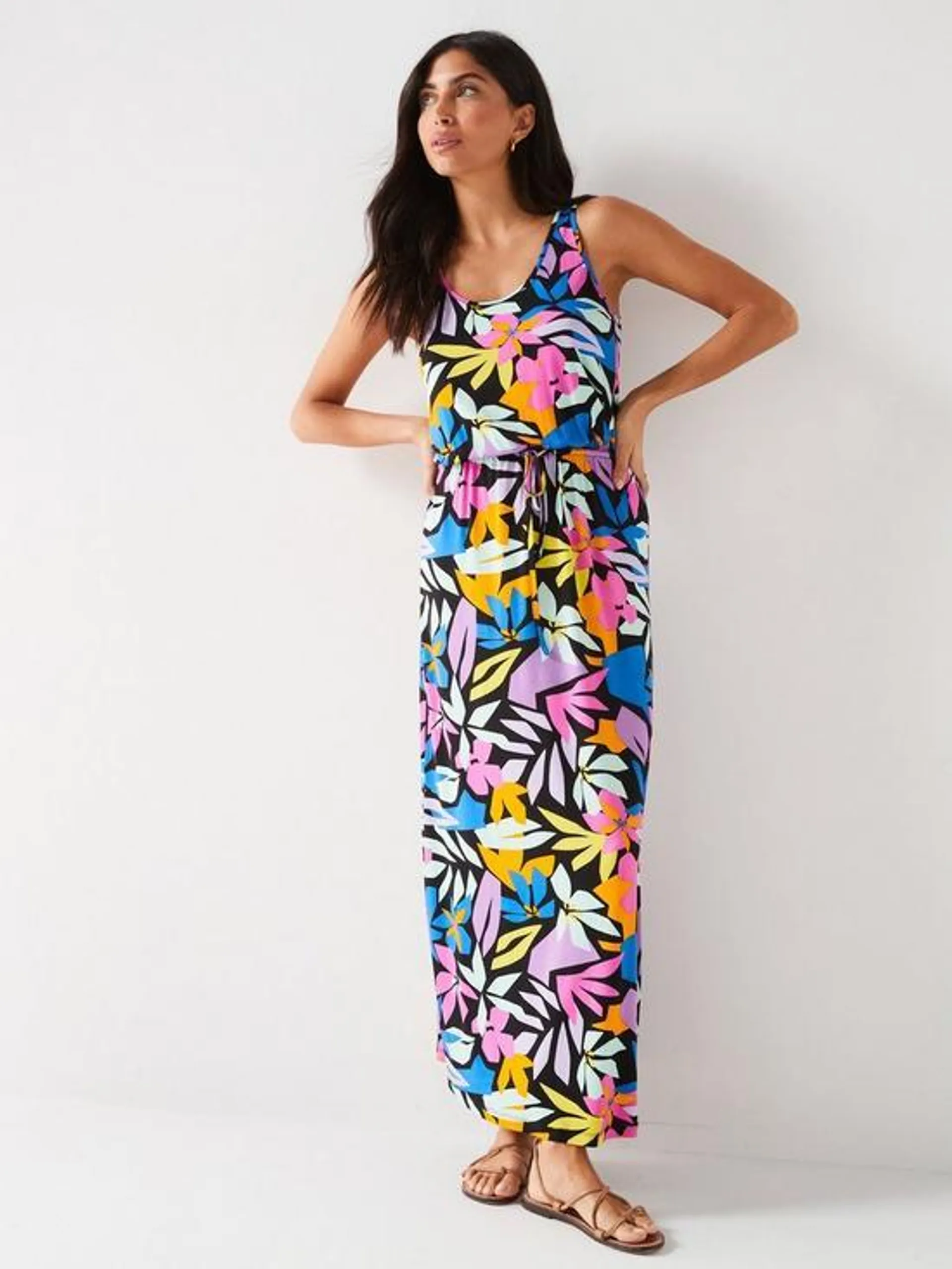 Channel Waist Maxi Dress - Multi