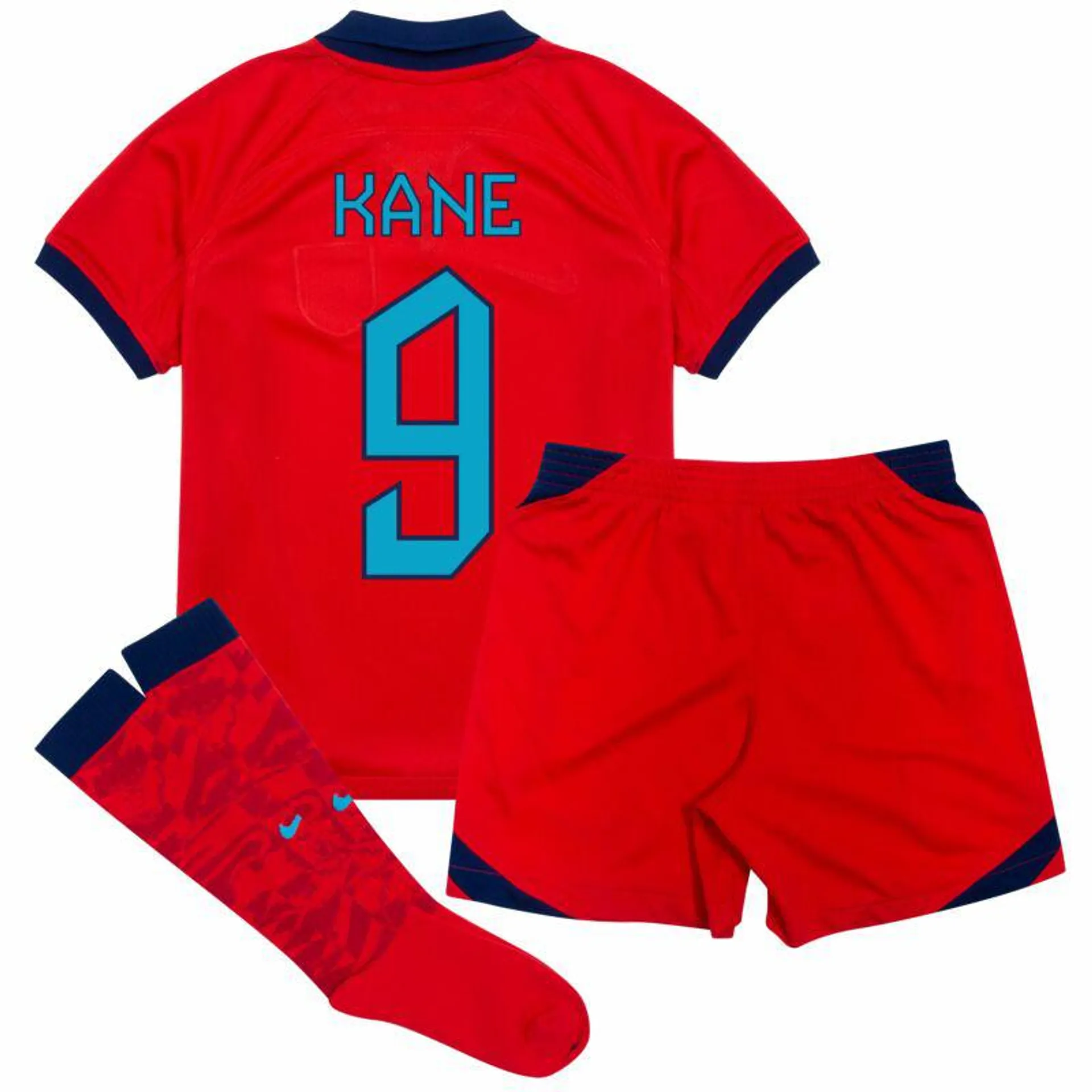Nike England Away Kane 9 Mini Kit 2022-2023 (Fan Style Printing)