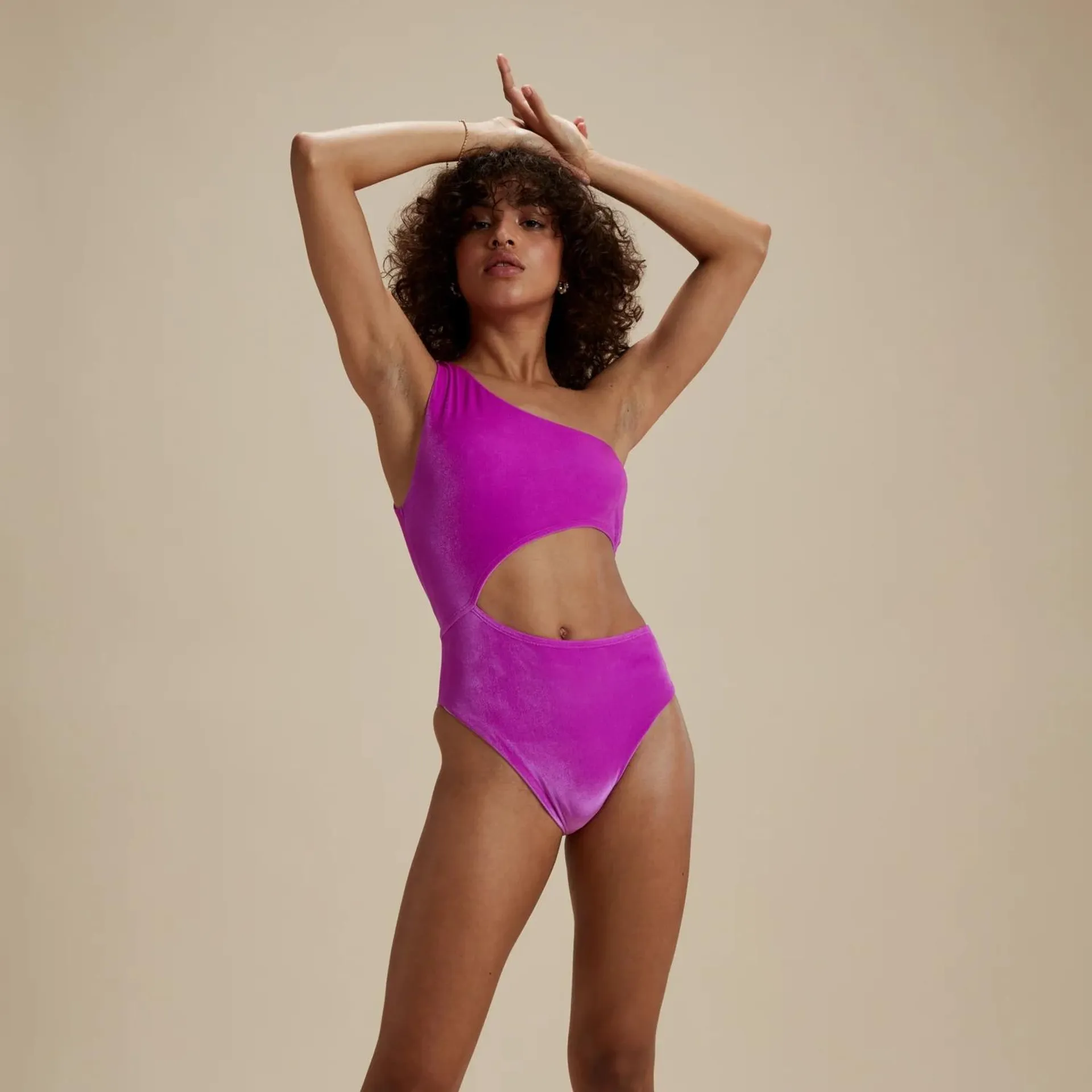 FLU3NTE Velour Swimsuit Violet