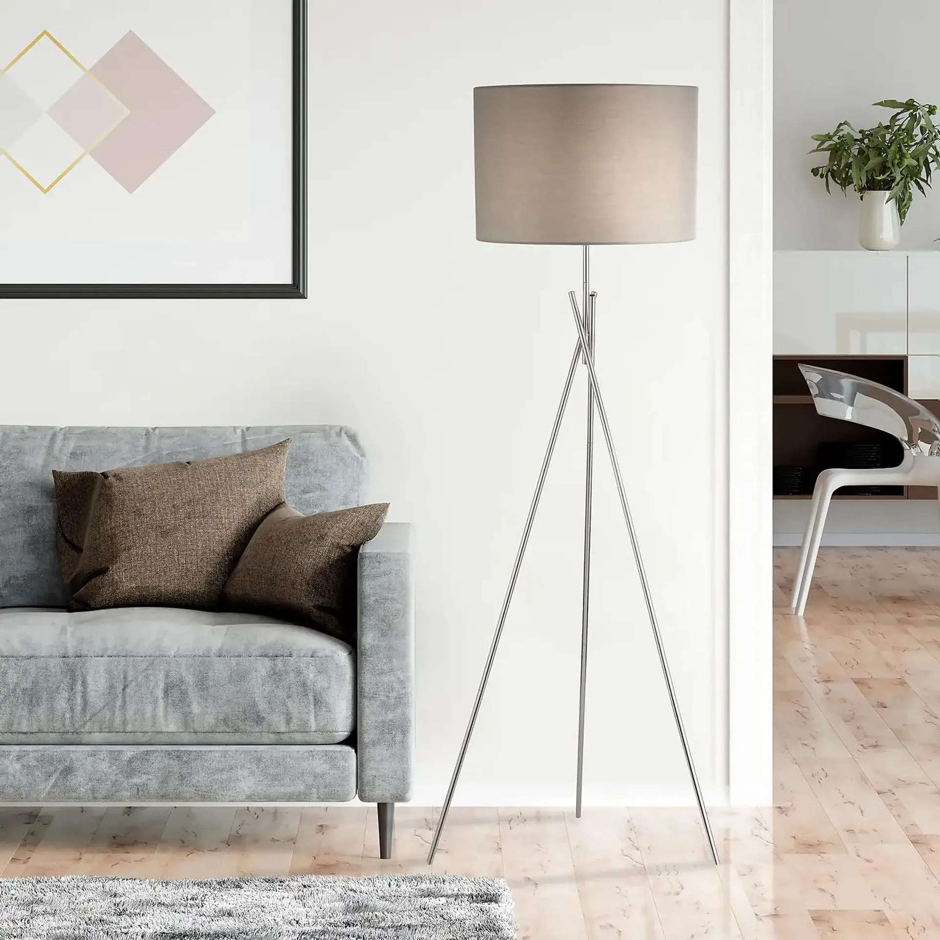 Bella Tripod Floor Lamp - Grey