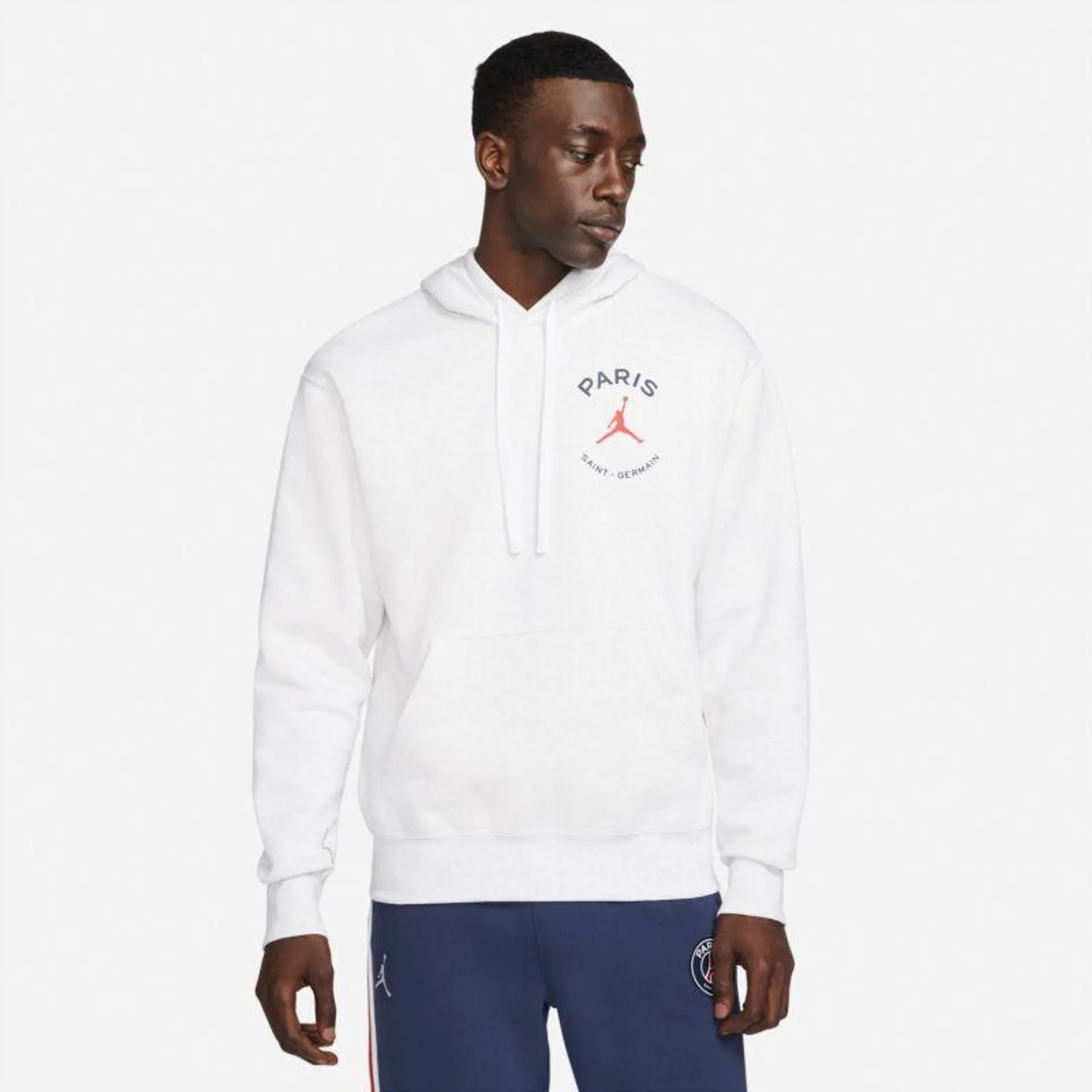 Nike PSG x Jordan Fleece PO Hoodie - Light Grey 2022