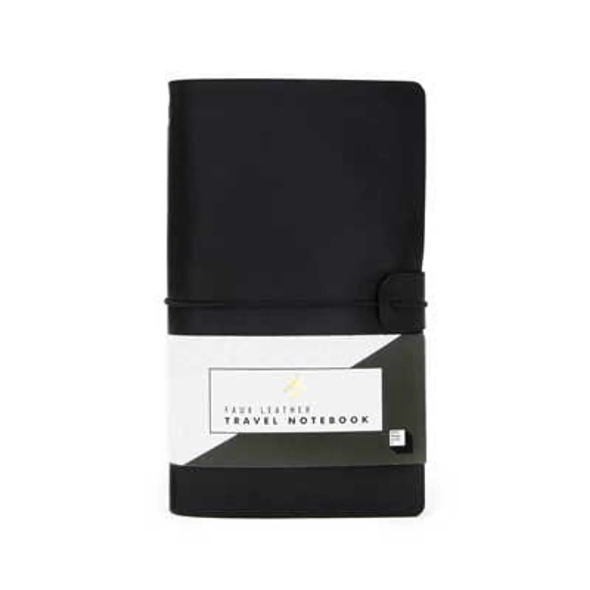 Faux Leather Travel Notebook Black