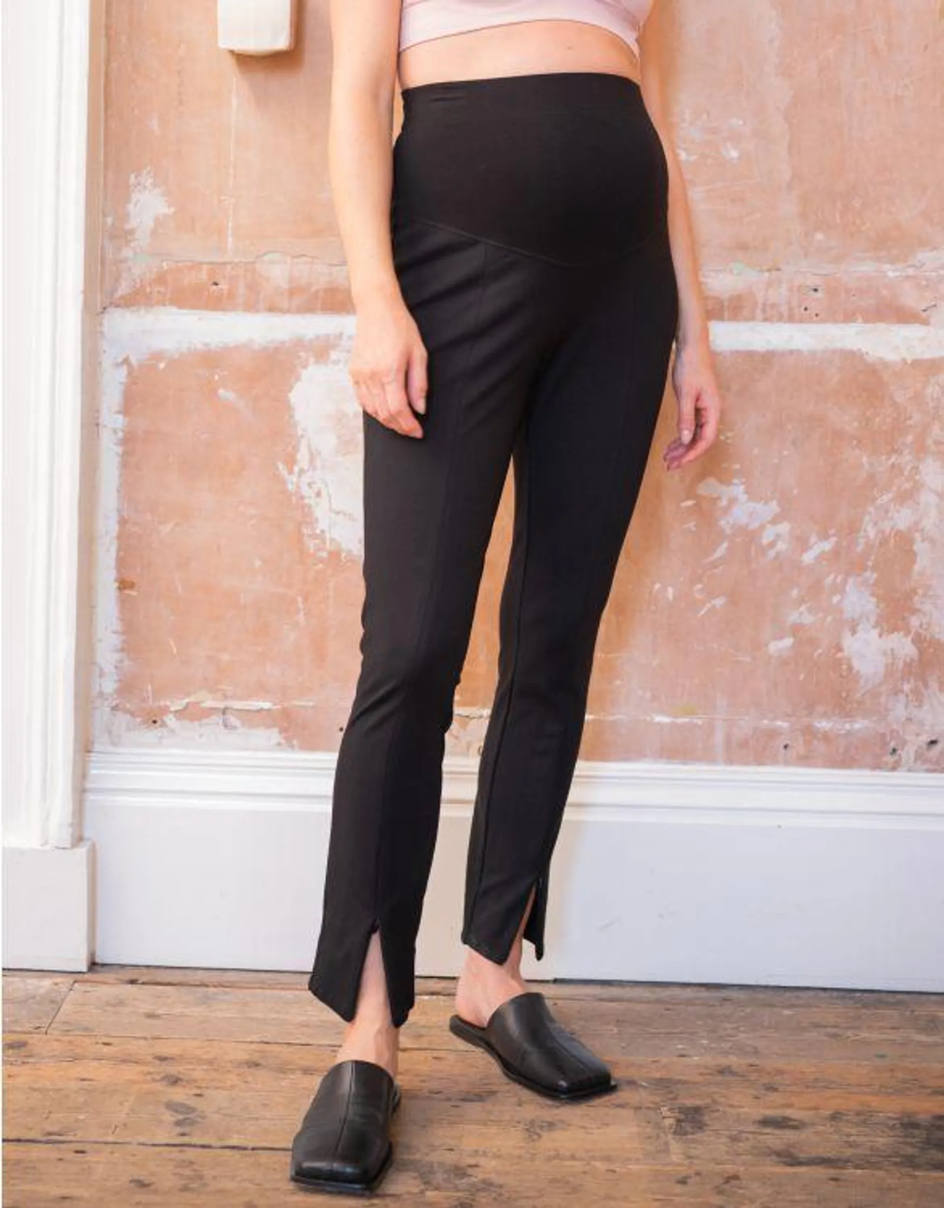 Cigarette Style Black Maternity Trousers