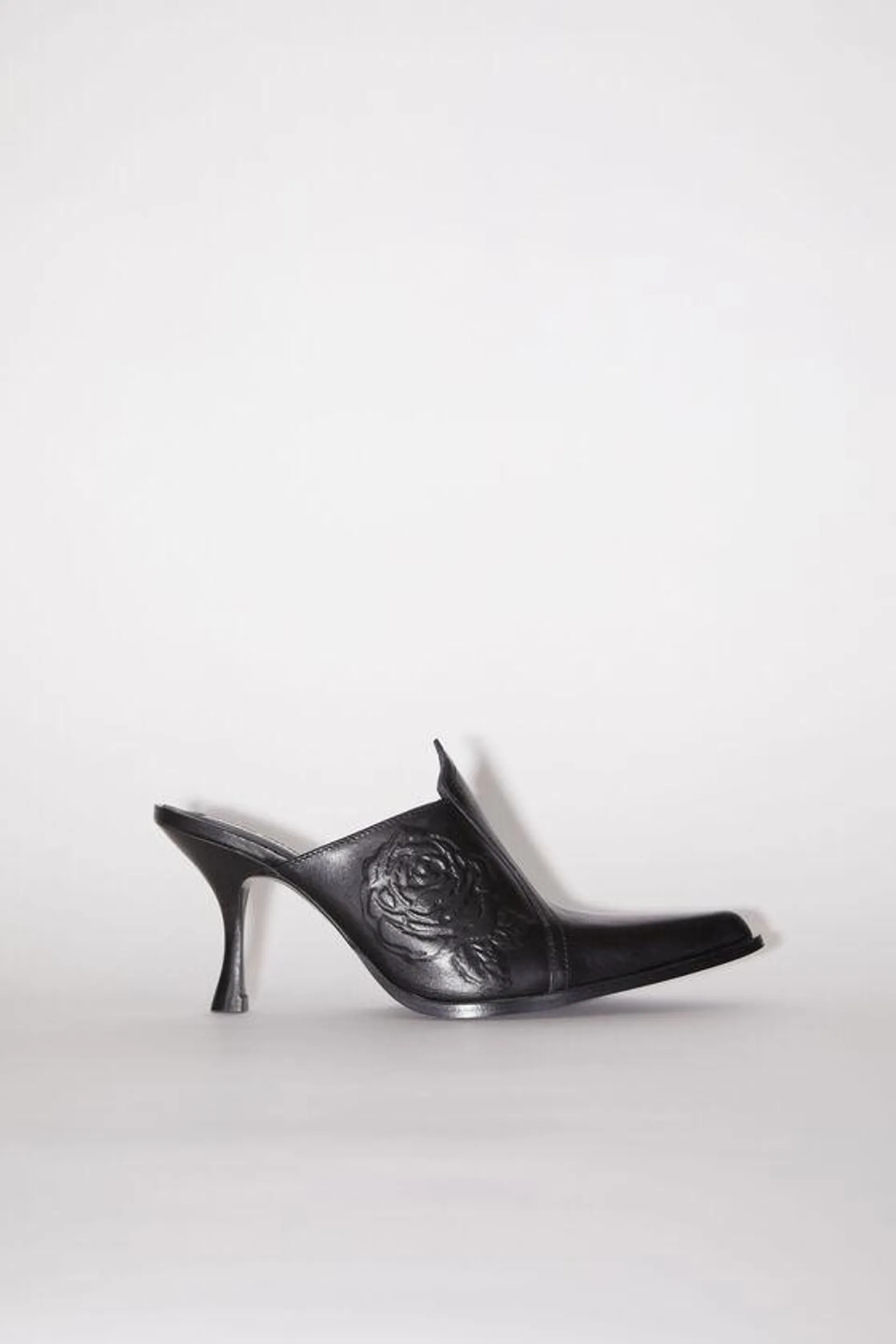 Leather heeled mules