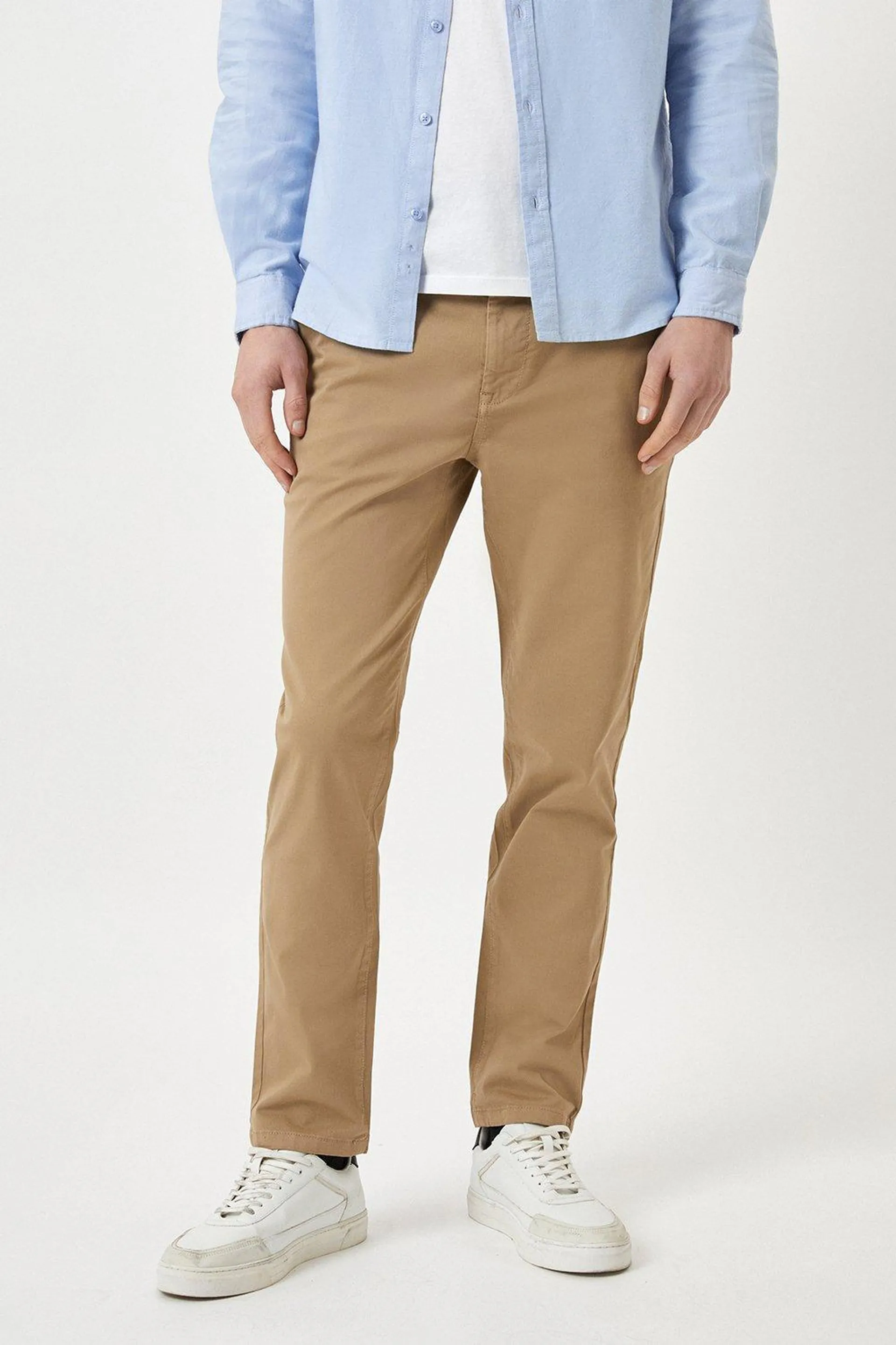 Slim Fit Stone Chino Trousers