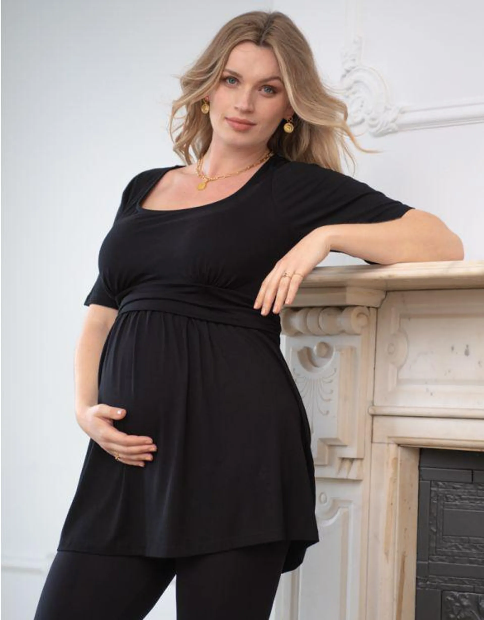 Curve Black Jersey Maternity & Nursing Tunic