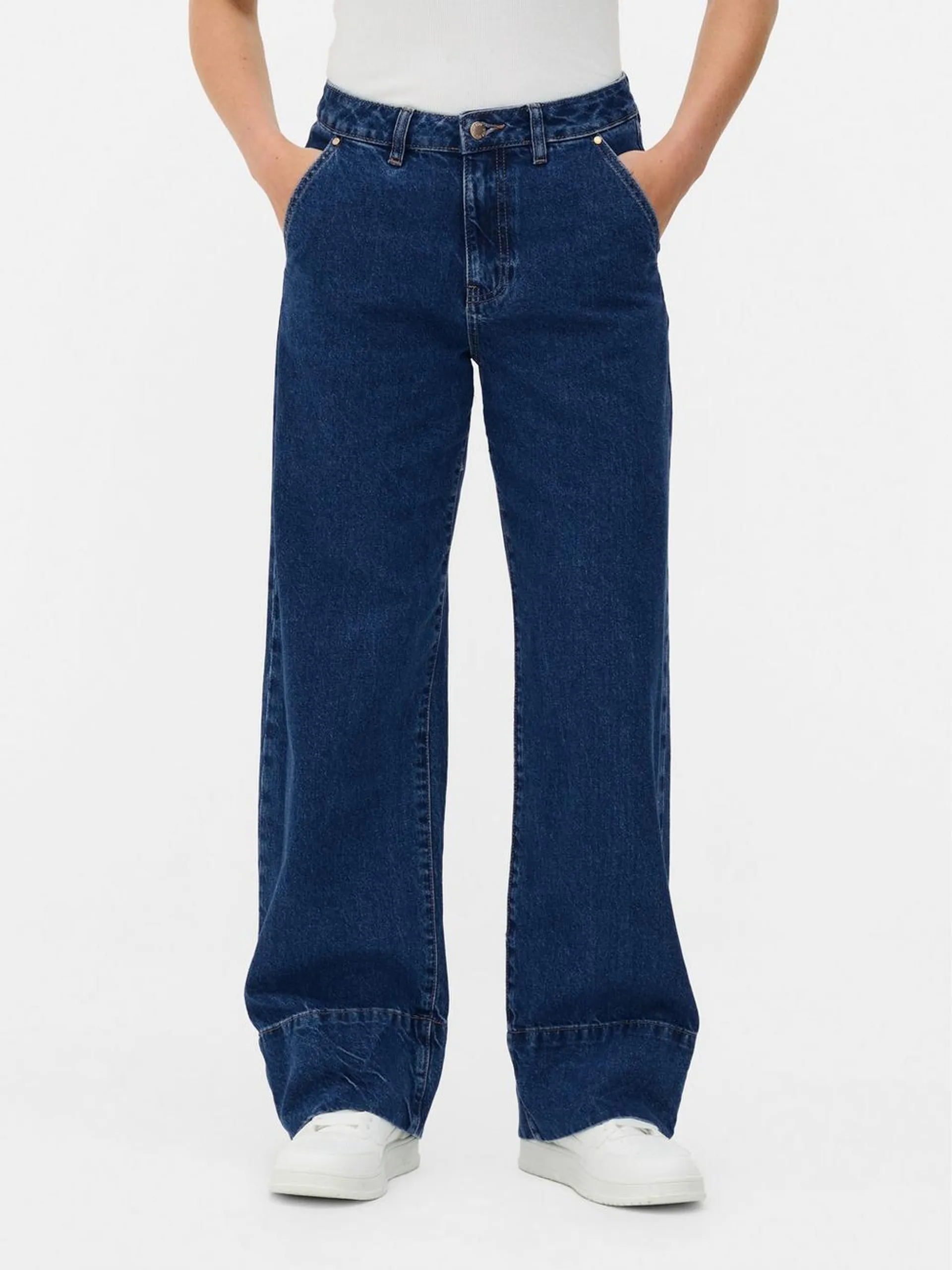 The Edit Co-ord Barrel Leg Stitch Hem Jeans