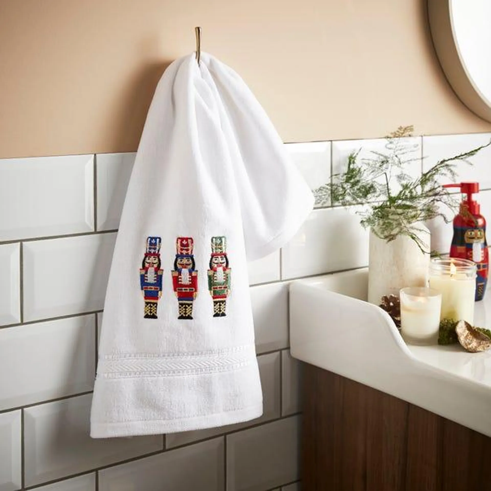 White Nutcracker Hand Towel