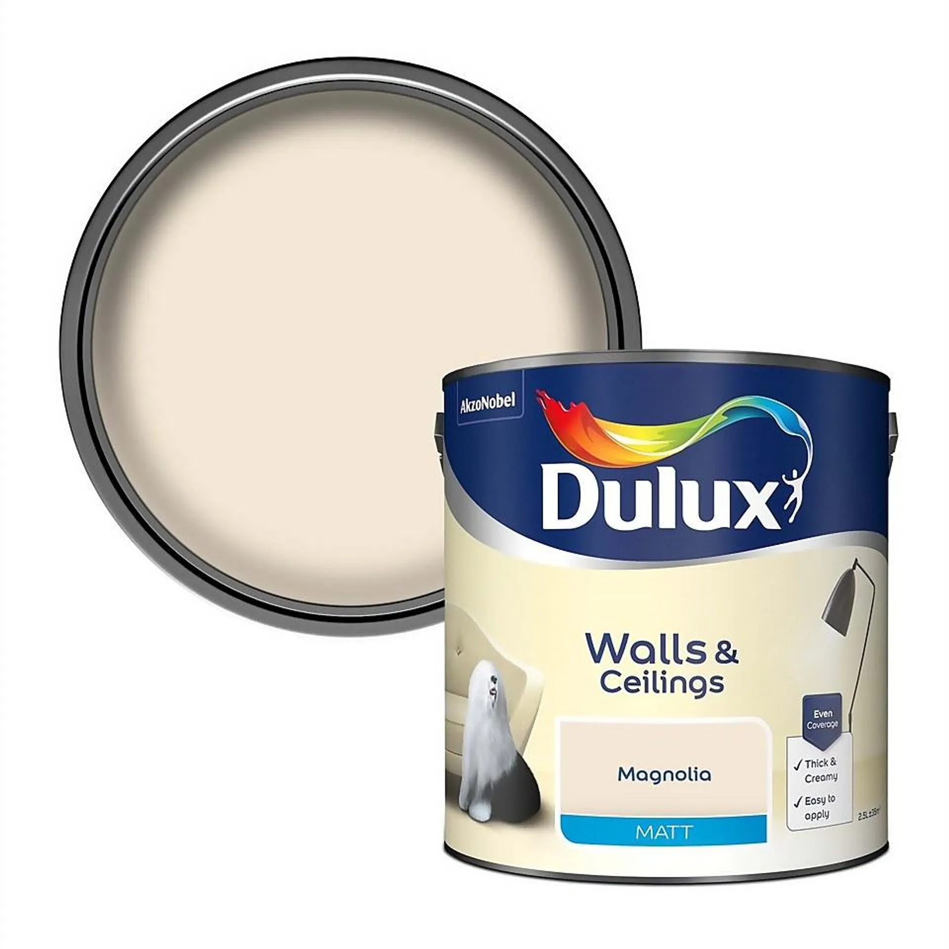 Dulux Matt Emulsion Paint Magnolia - 2.5L