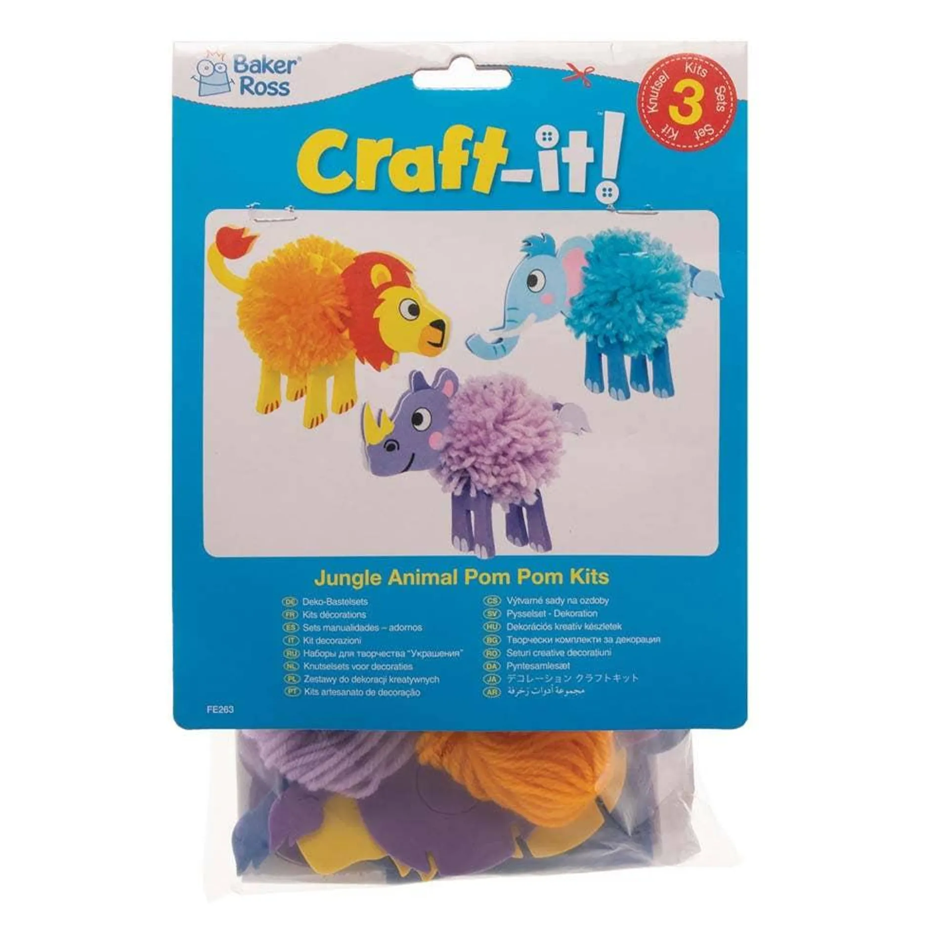 Jungle Animal Pom Pom Kits