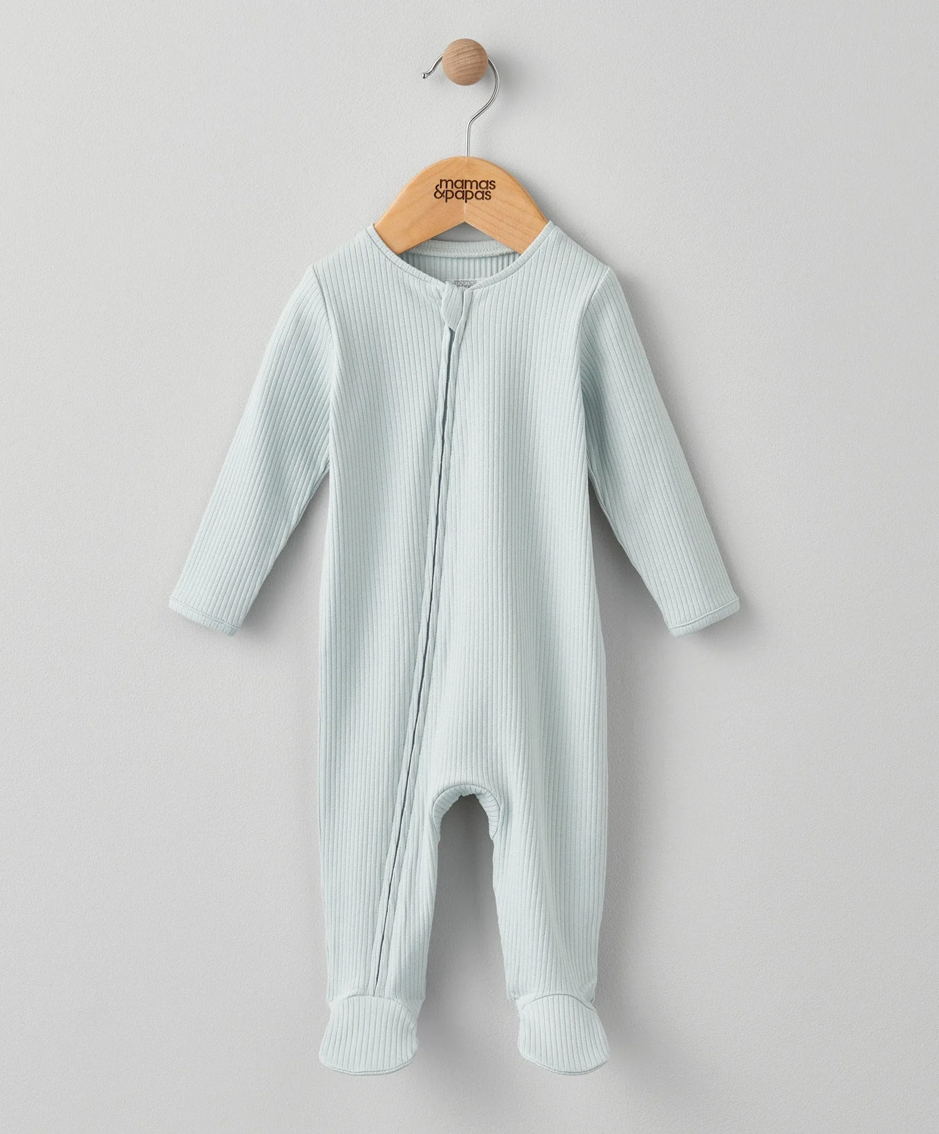 Organic Cotton Ribbed Sleepsuit - Blue