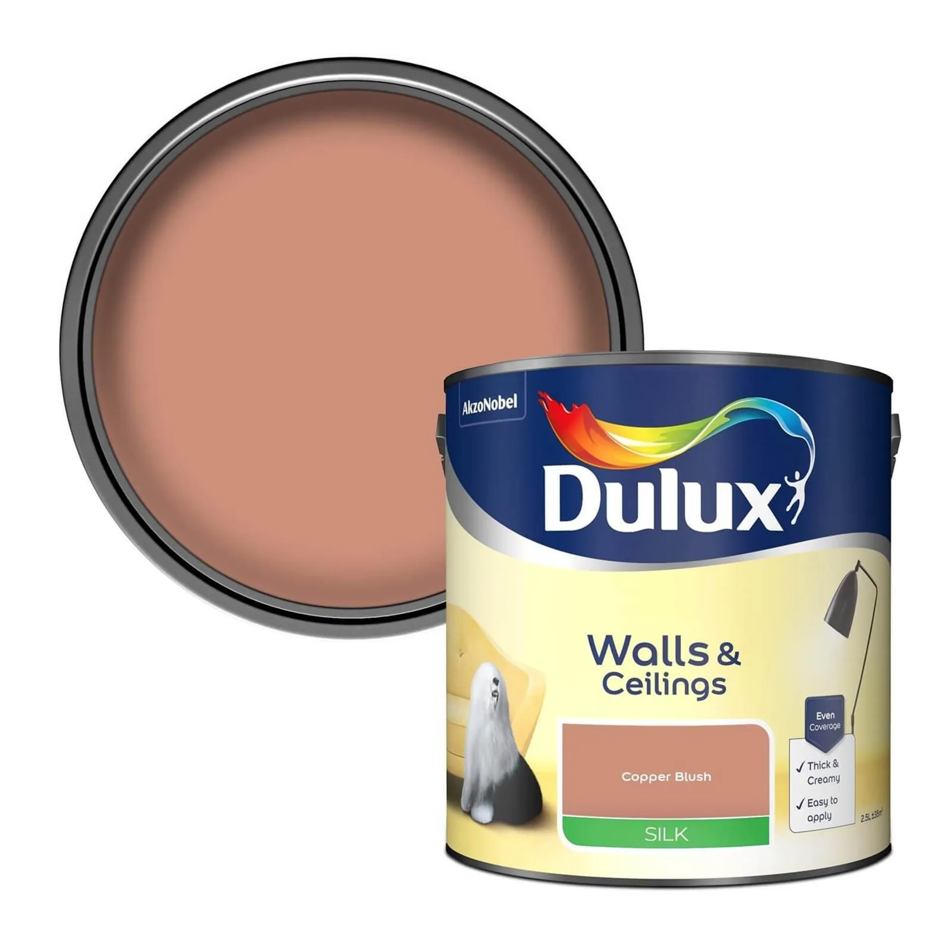 Dulux Silk Emulsion Paint Copper Blush - 2.5L