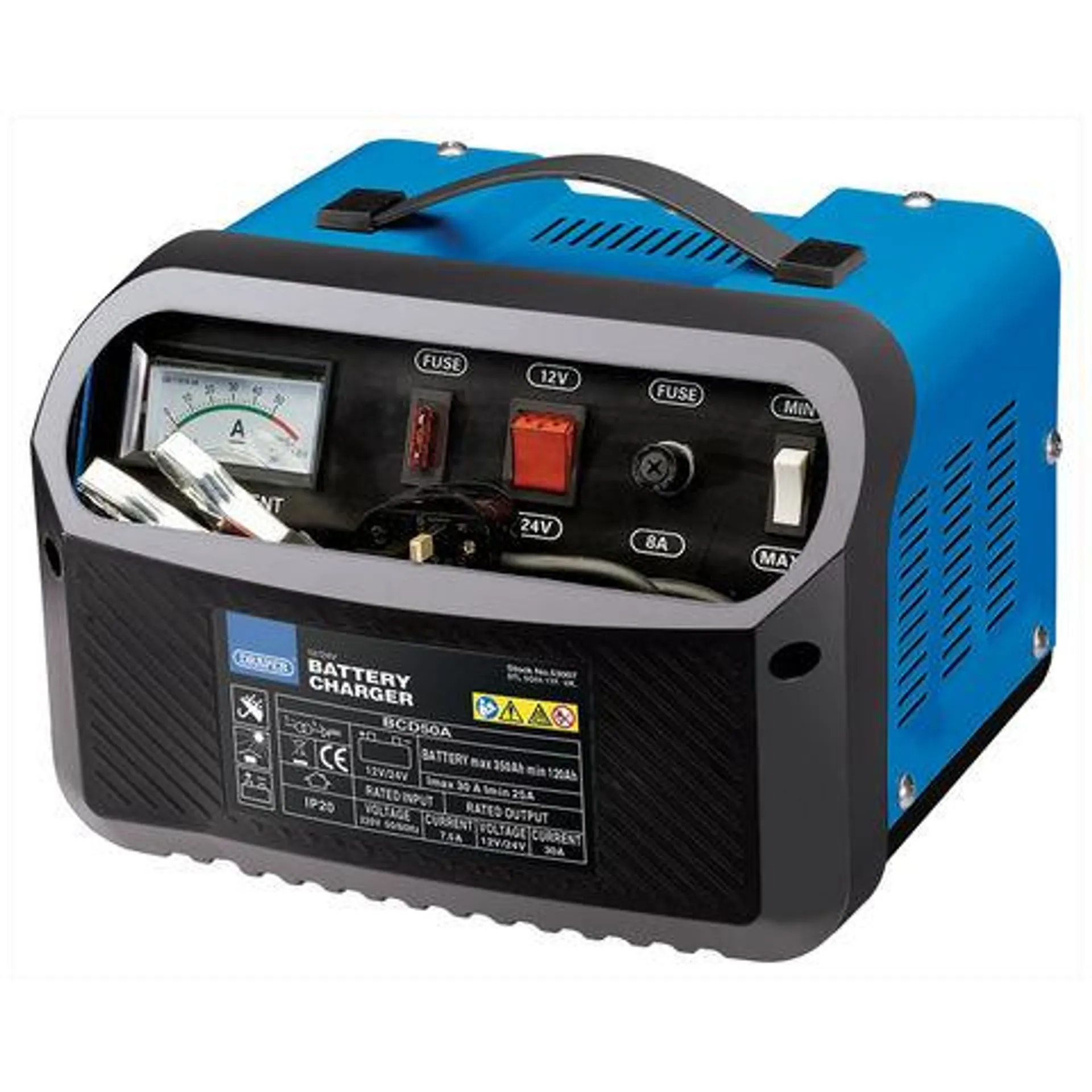 Draper 12/24V 120-350A Battery Charger