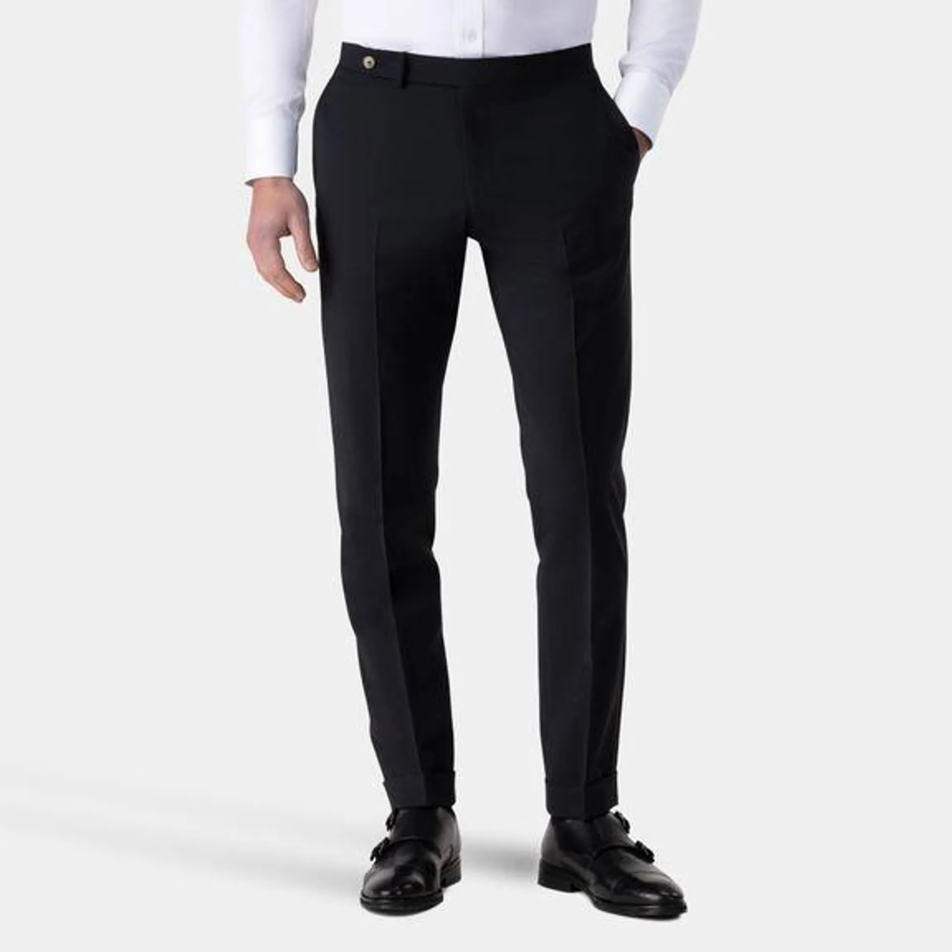 Black stretch suit pants