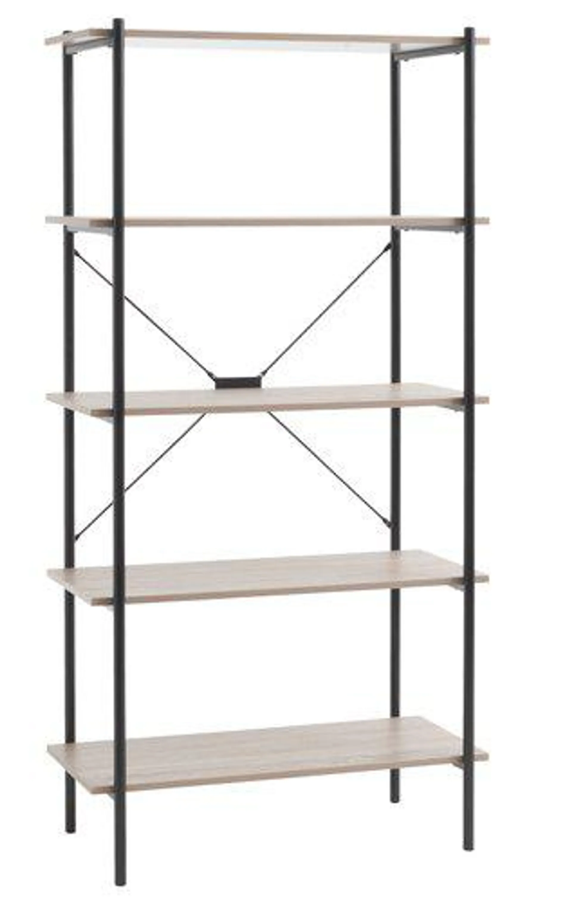 Shelving unit VANDBORG 5 shlv. oak/black