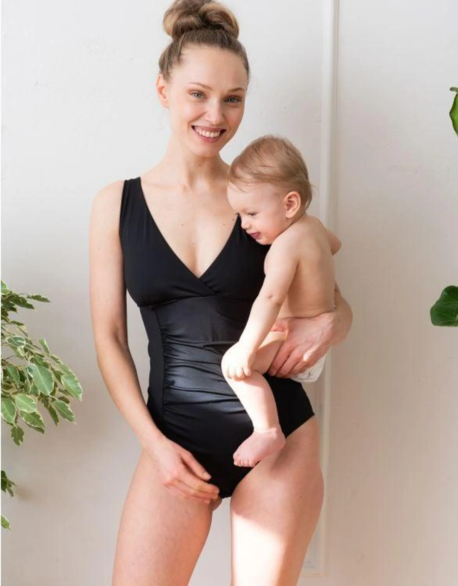 Black Post Maternity Shaping Swimsuit