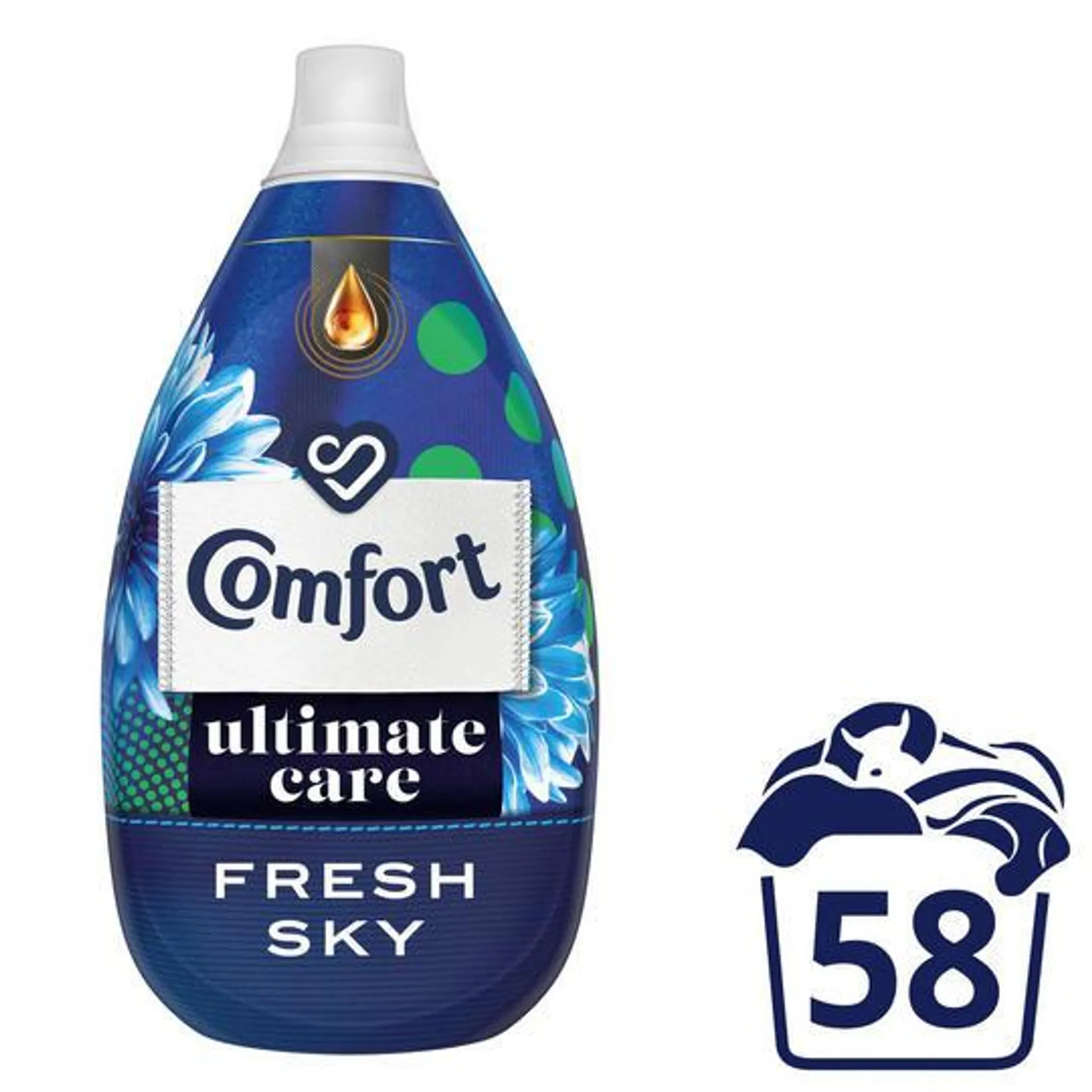 Comfort Ultra-Concentrated Fabric Conditioner Ultimate Care Fresh Sky 58 Wash 870 ml