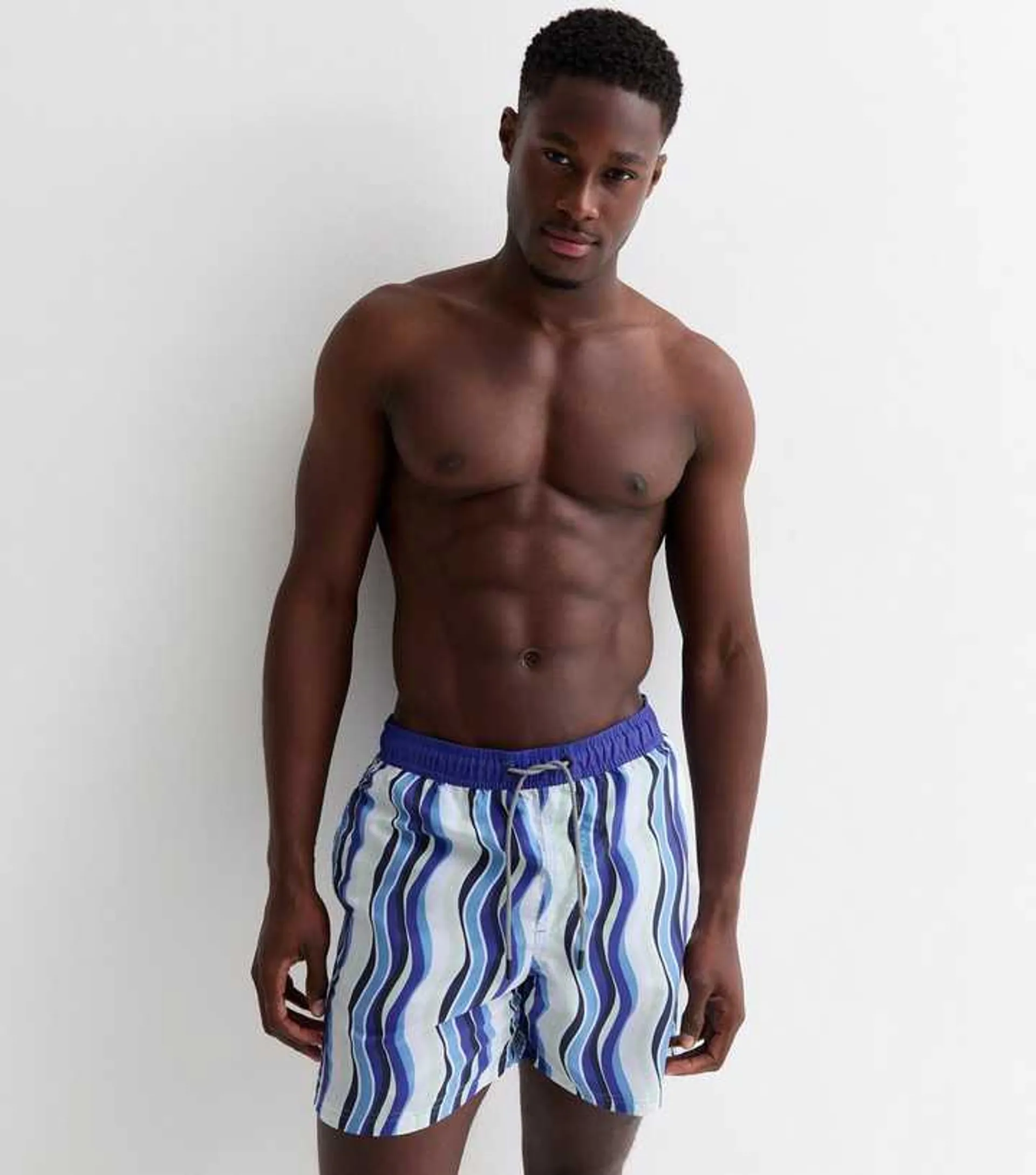 Jack & Jones Blue Wave Print Swim Shorts